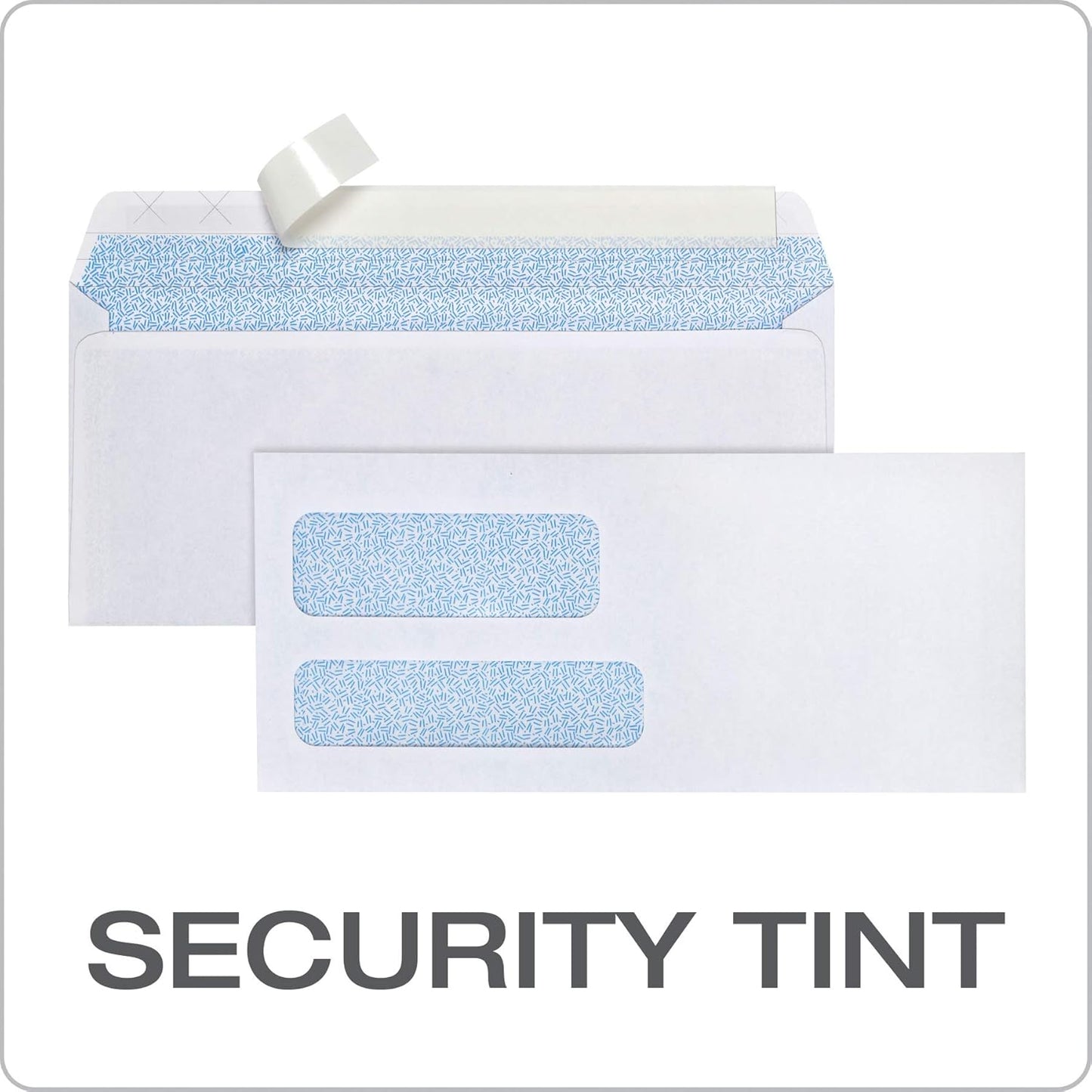 Columbian #9 Security Envelopes, 500/Box, Double Window, 3-7/8" x 8-7/8", Release & Seal Self Seal, SimplySafe Tamper Evident, White (COLO183)