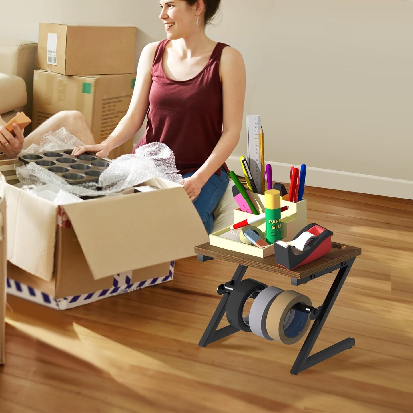 Label Holder for Rolls and Fan-fold Labels, Shipping Thermal Label Holder for Desktop Thermal Printer, Thermal Printer Accessory Supplies for Home, Office, Small Business