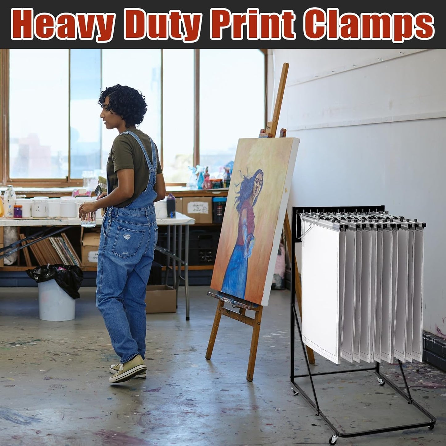 Estune 24 Pcs Blueprint Hanging Clamps Binding Strips Storage for Construction Paper Poster Plans Drawings Arts (24 Inches)