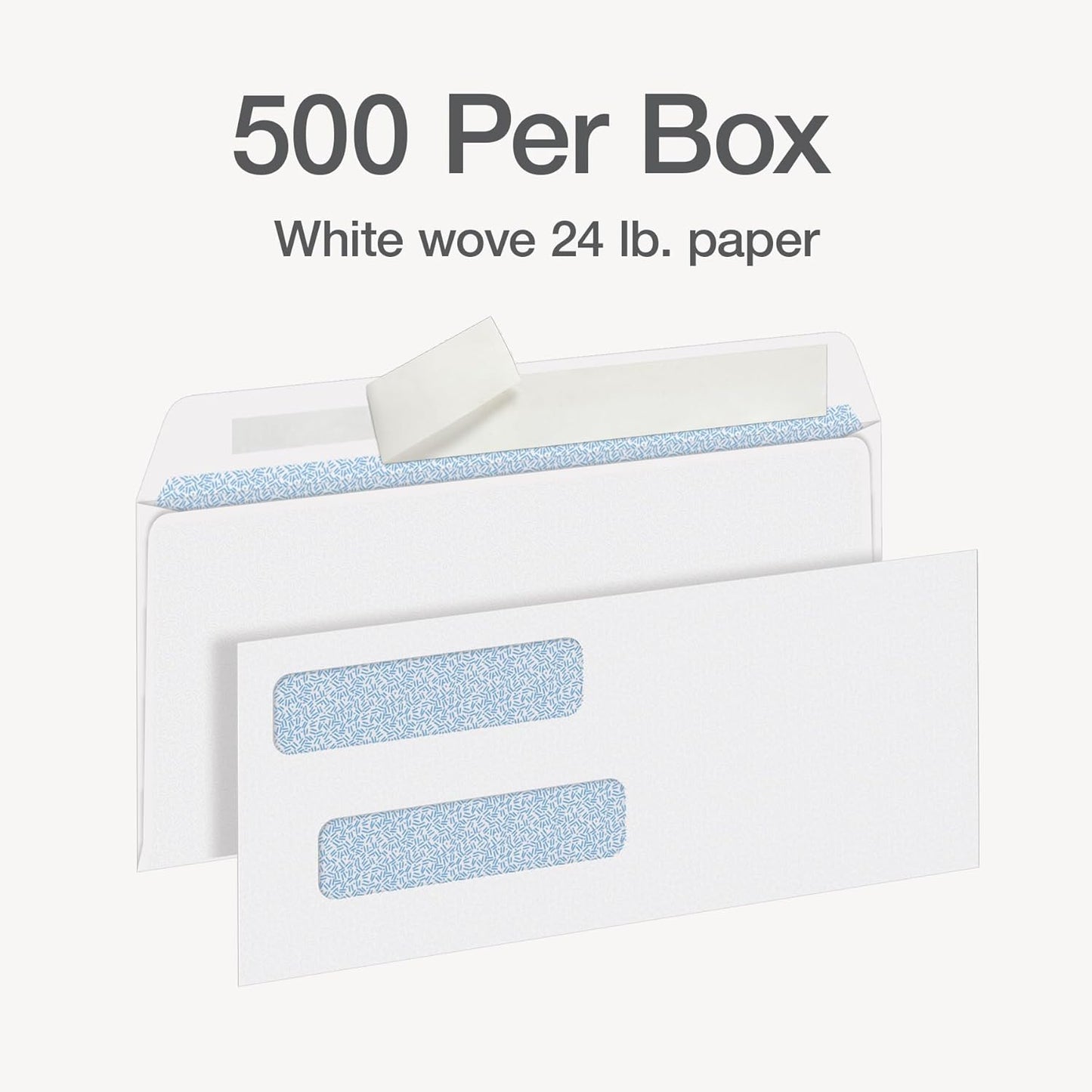 Columbian #8 Double-Window Self Seal Security Tint Envelopes, 500/Box, 24lb White Wove, 3-5/8 x 8-11/16 Inches (1016910)