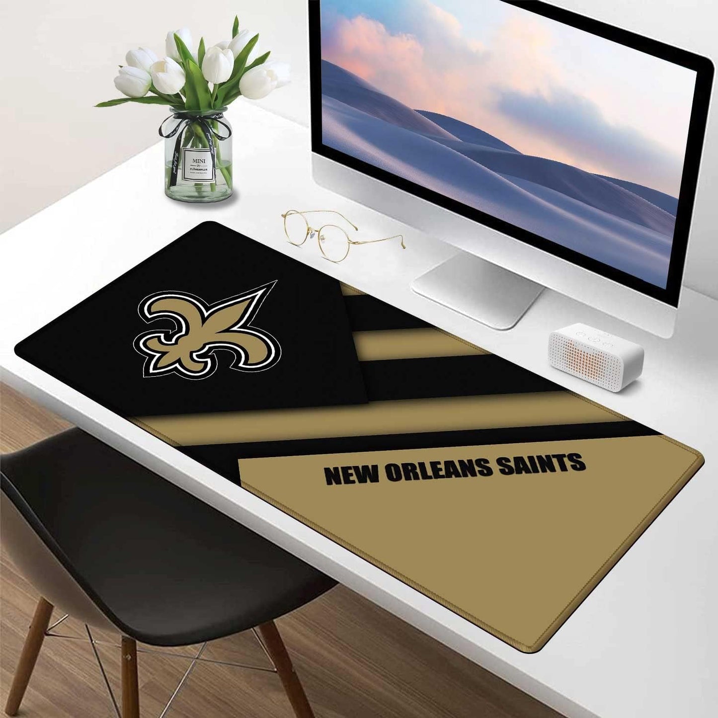 Large Mouse Pad Desk Mat for Home Office, Gaming Mousepad Extended Desk pad - Computer Keyboard Mouse Mat with Non-Slip Base and Stitched Edge Office Desk Organizers and Accessories