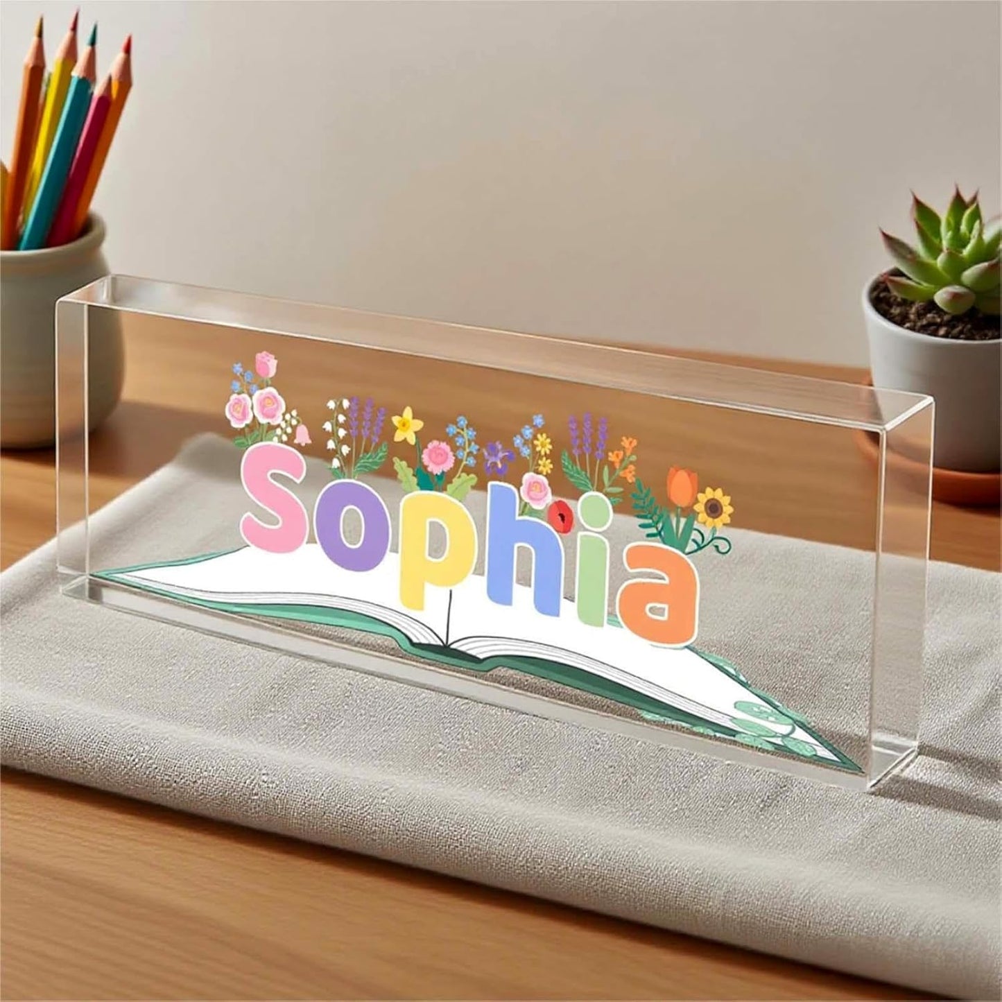 Custom Desk Name Plate, Teacher Name Plate for Desk, Office Decor for Women, Coworkers, Employee (S10)