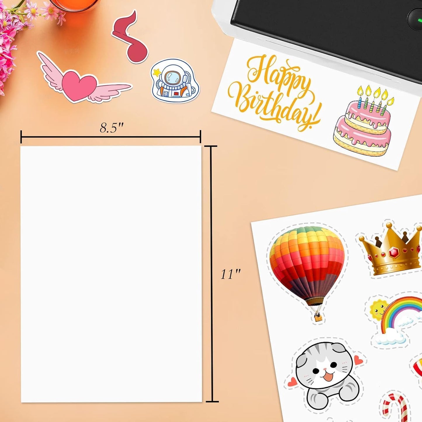 5000 Full Sheets Sticker Paper for Laser & Ink Jet Printers, 8.5" x 11" Full Sheet Address Shipping Label, 5000 Sheets 5000 Labels