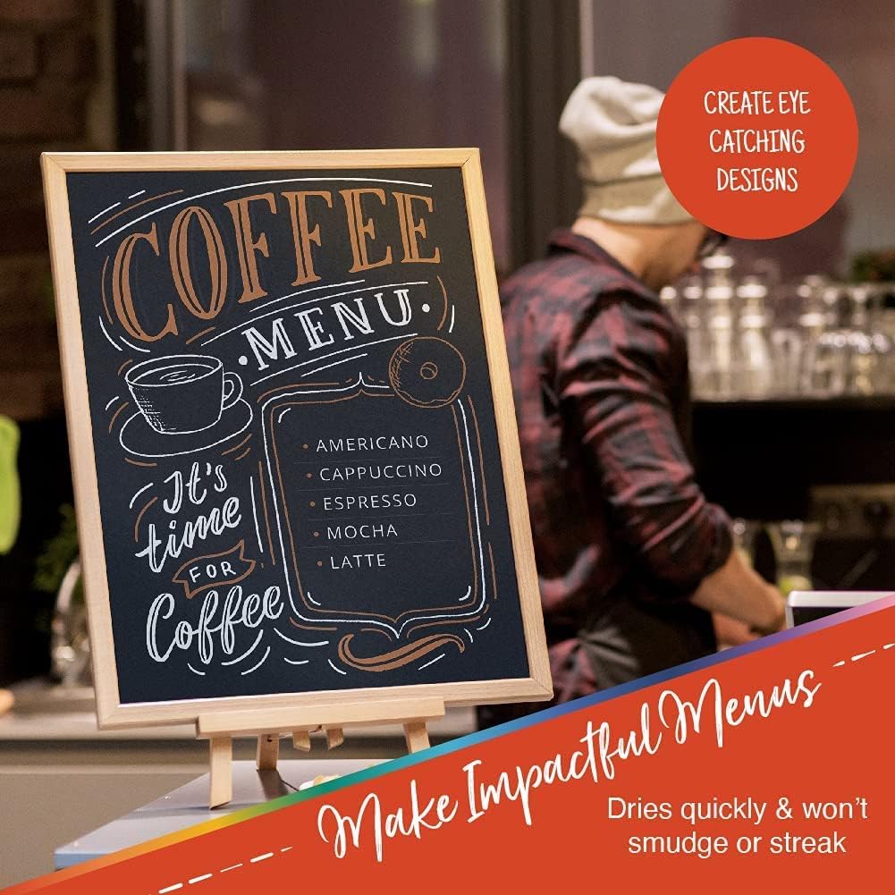 Crafts 4 All Liquid Chalk Markers for Blackboard Signs, Bistro Menu, Car Window Glass - Dry Erase, Washable - 25 Colored Chalk Pens w/Reversible Tips & Tweezers - Bonus White Chalkboard Marker