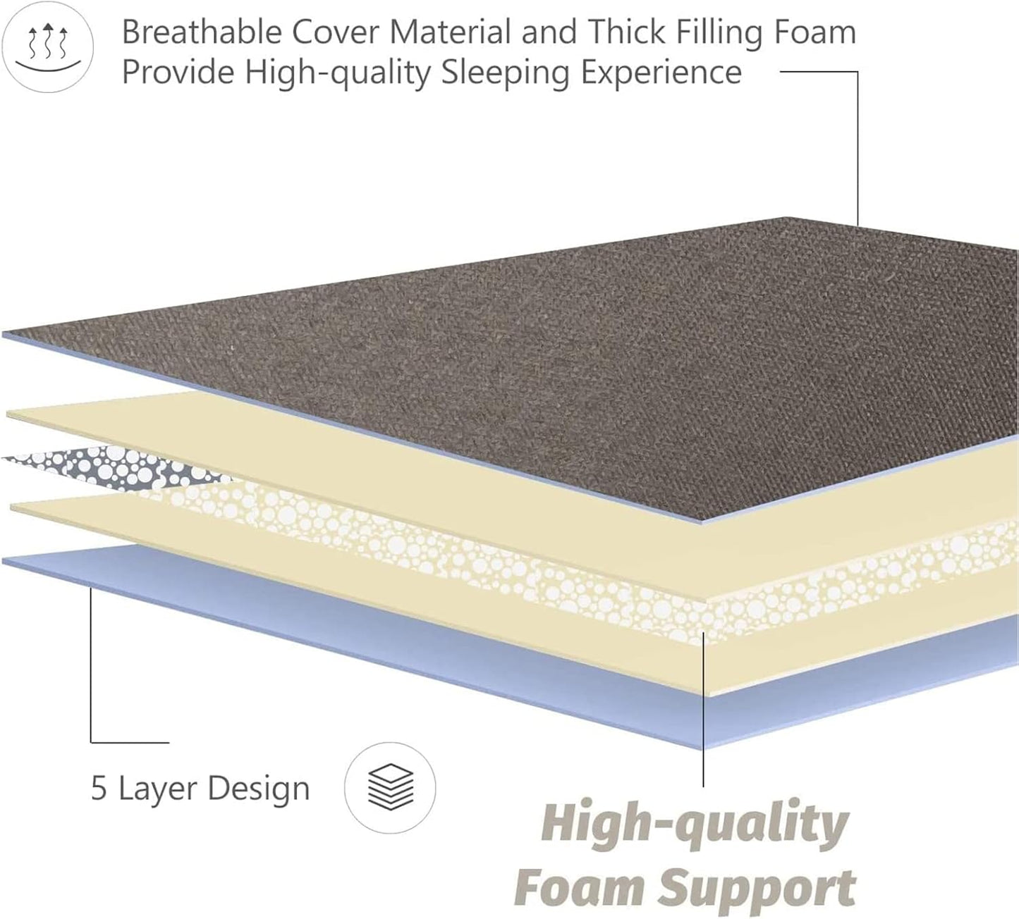 MAXYOYO Japanese Floor Mattress Futon Mattress, 4" Thicken Tatami Mat Sleeping Pad Foldable Roll Up Mat Boys Girls Dormitory Pad Kids Floor Lounger Pillow Bed, Charcoal Grey, Queen Size