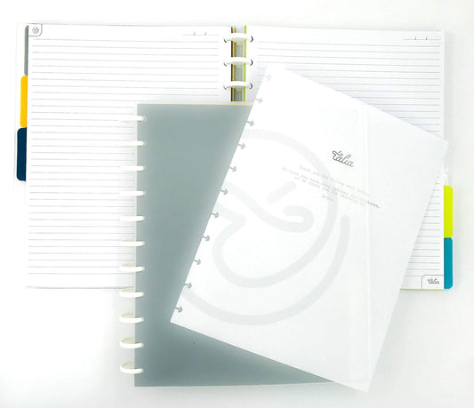 Talia Discbound Notebooks, Planner, Customizable, (Clear, Letter (8.5in x 11in))