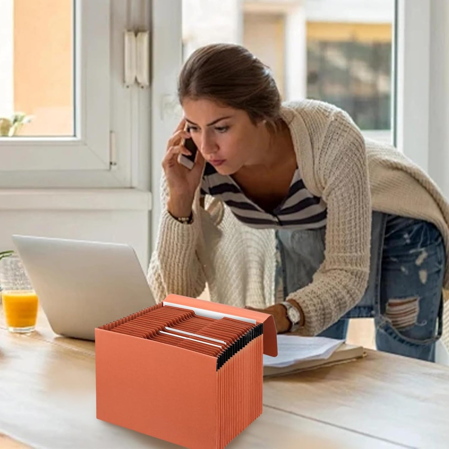 Expanding File Pockets with Cover,A-Z 21 Pockets Accordion File Organizer,Letter Size File Folder,Heavy Duty Expanding File Folder for Classroom,Home,Office and Travel