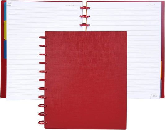 Talia Discbound Notebooks, Planner, Customizable, (Chili Oil w/Chili Oil Discs, Letter (8.5in x 11in))