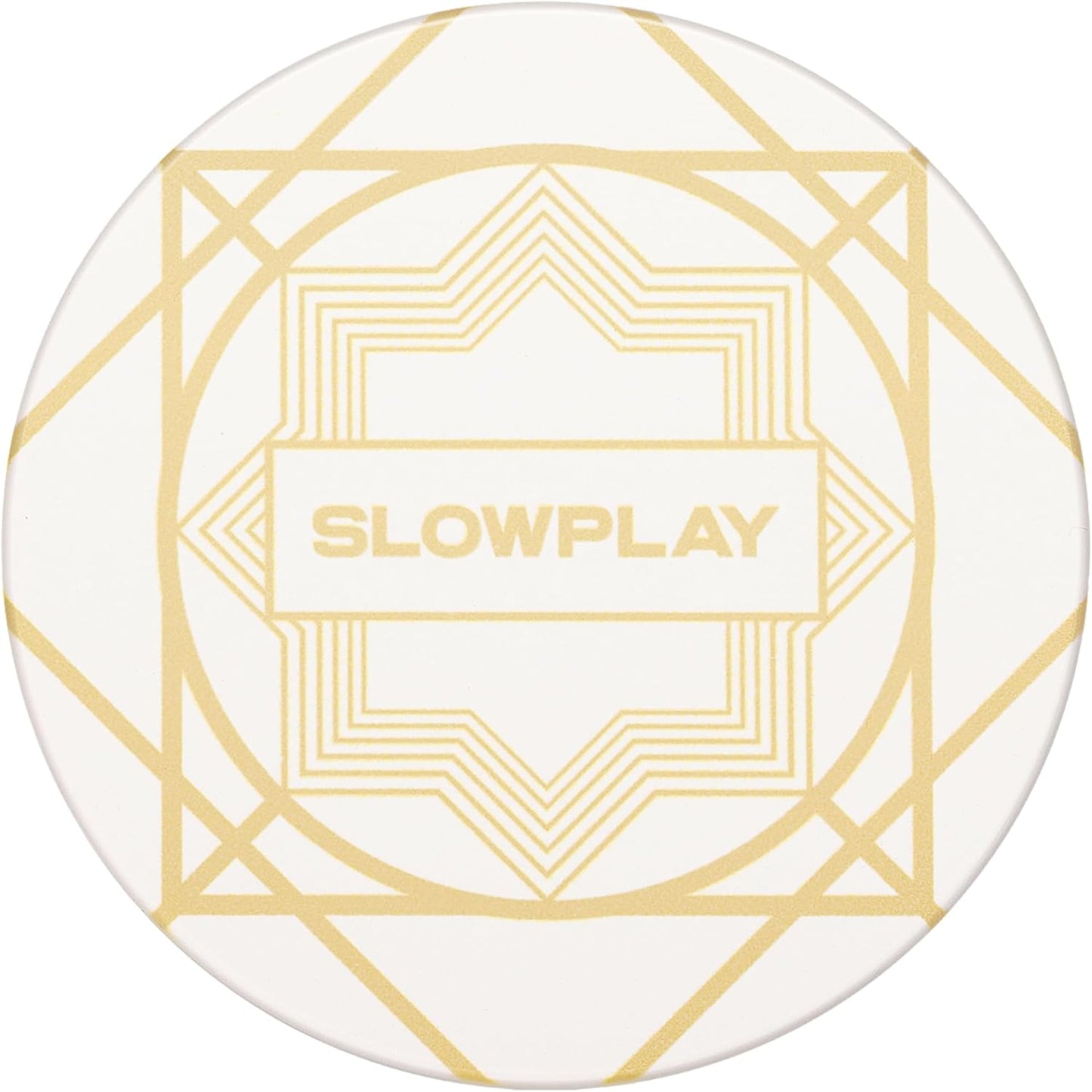 SLOWPLAY Nash Ceramic Poker Chips in Bulk, Casino Grade Ceramic 12-Gram Poker Chip for Texas Hold'em, 43mm Professional Chips Pack of 50 (White)