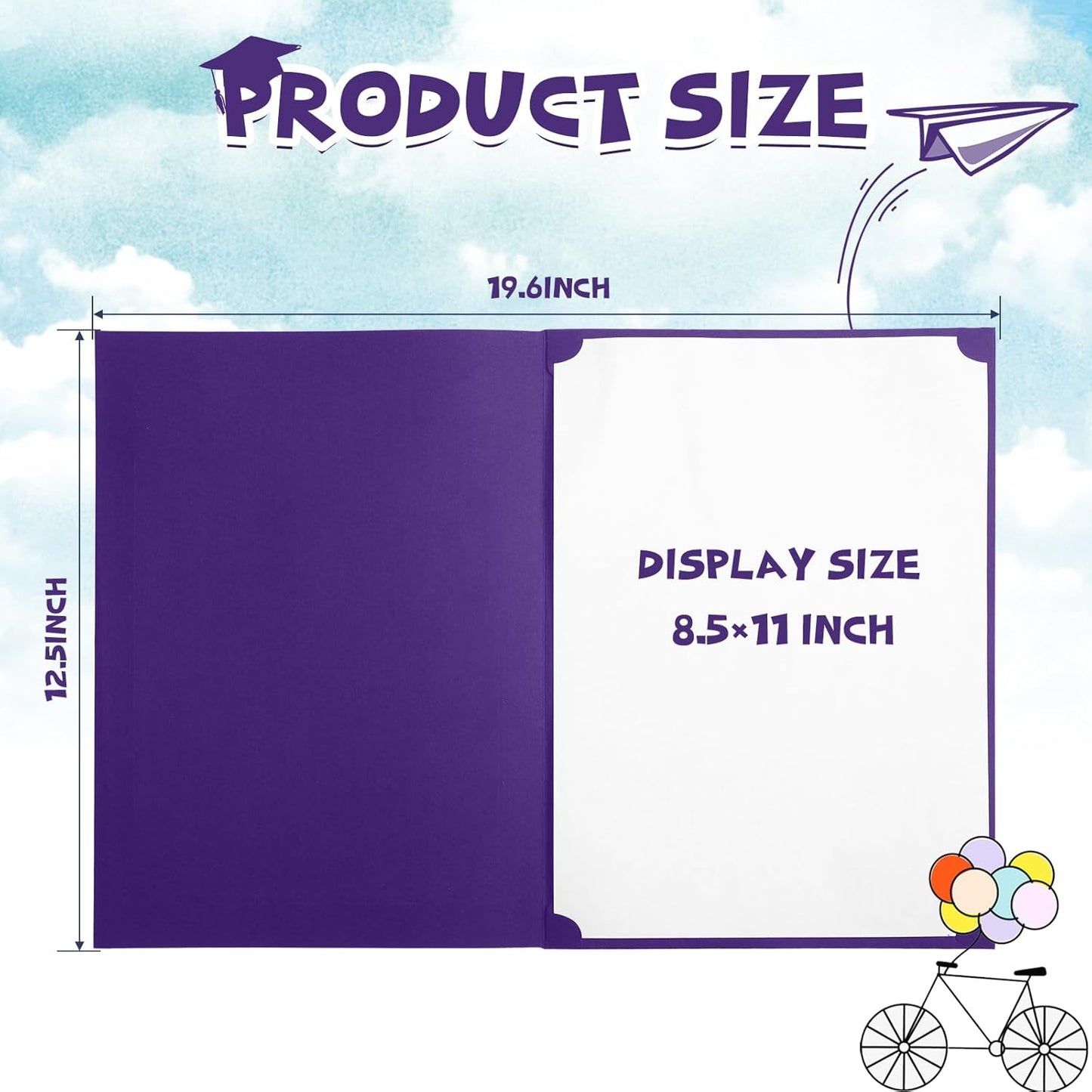 Fainne 80 Pieces Certificate Holders Diploma Holders Document Holder Certificate Covers Certificate Folders with Gold Foil Border for Letter Size 8.5 x 11 Inches Diploma Documents Awards (Purple)