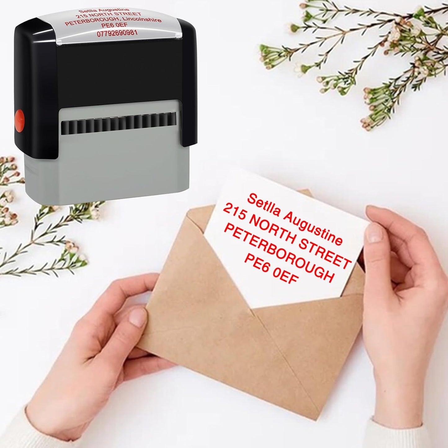 Custom Stamp Self Inking Personalized Self-Inking Rubber Stamp Customized Business Label Stamp Return Address Stamp Office Name Rubber Stamps Up to 8 Lines