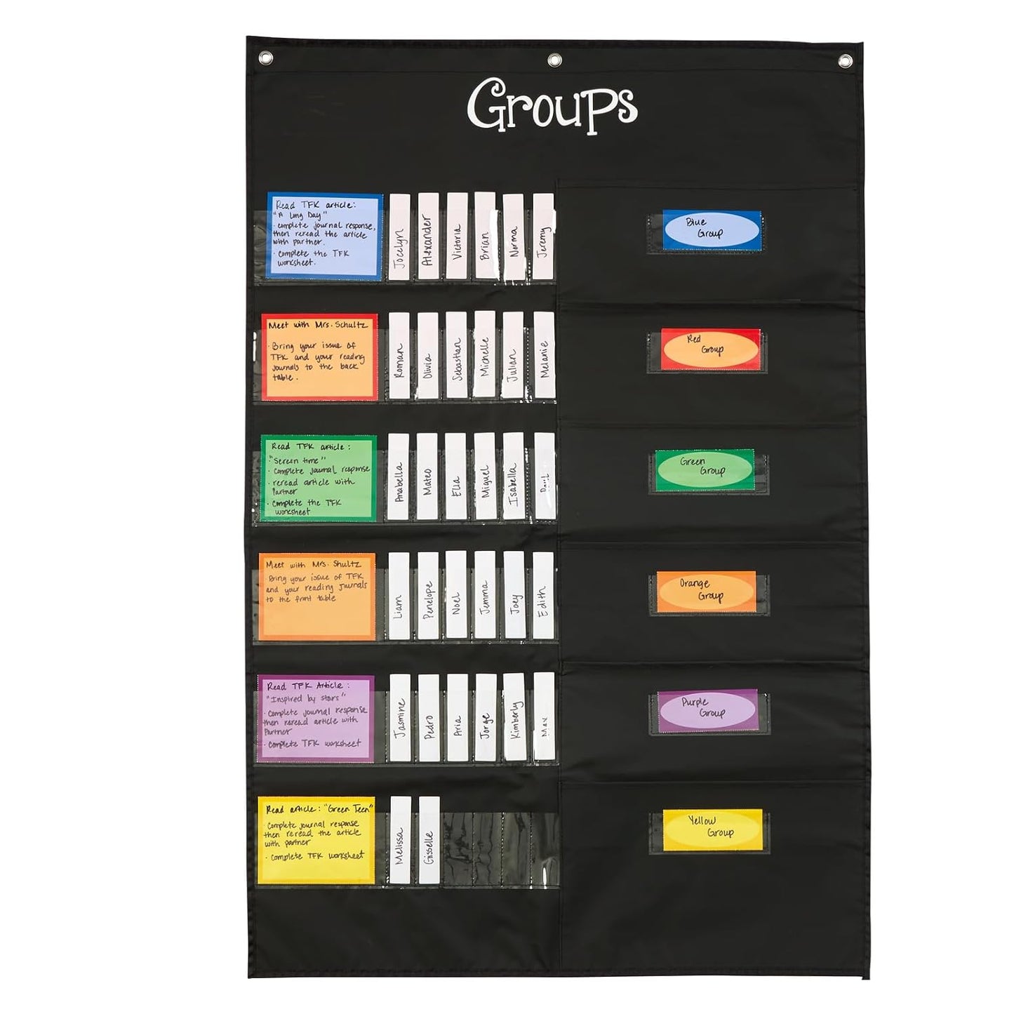 Really Good Stuff Small Group Management Pocket Chart with Folder Pockets - 26.75" x 40.75" - 1 Set