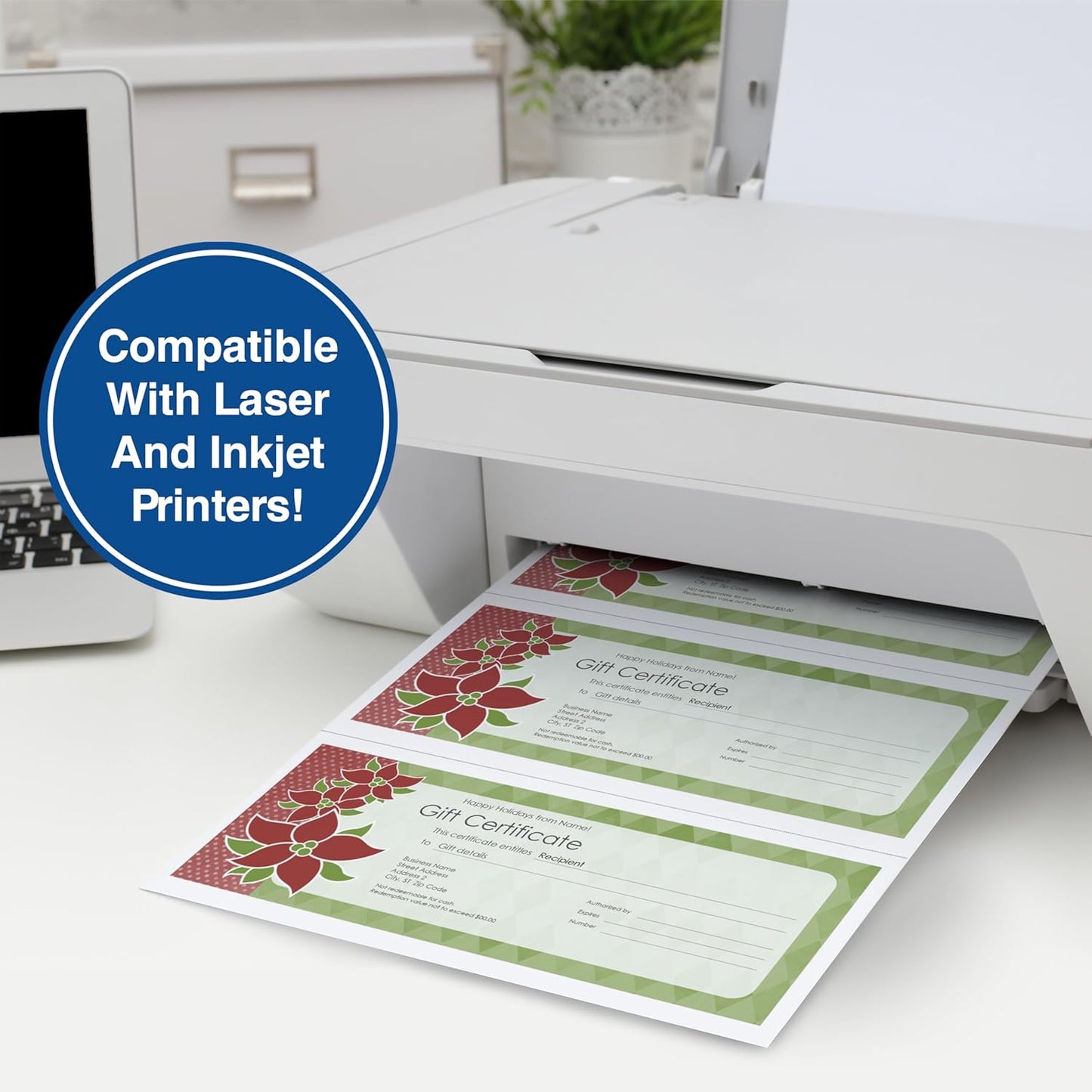 PrintWorks Professional 3 Part Perforated Paper 8.5” x 11” - Perfect For W-2, 1099, & Statement Use - Made in the USA - 2500 Sheets - 24 lb - Printer Compatible - White (04122C)