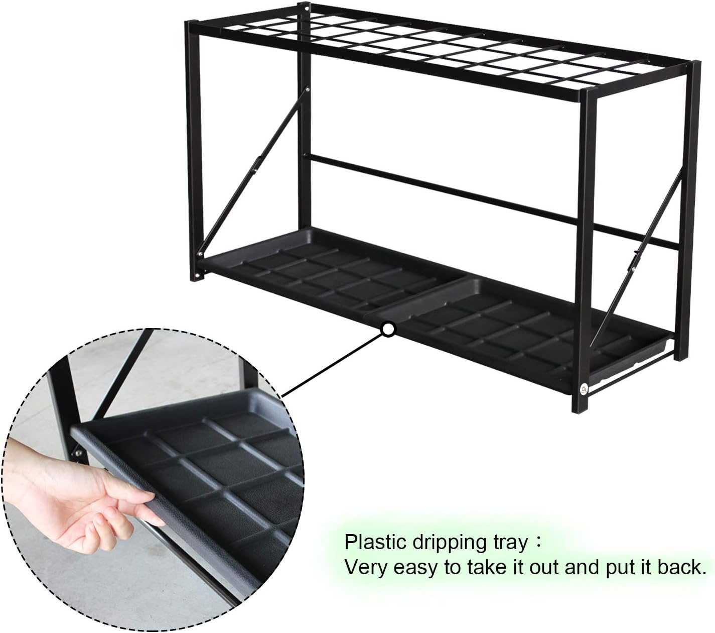 Folding Umbrella Storage Stand Rack Holder Organizer Free Standing Industrial Umbrella Rack for Entryway Home Commercial Office Hotel Entry Hallway Patio Décor with Removable Drip Tray