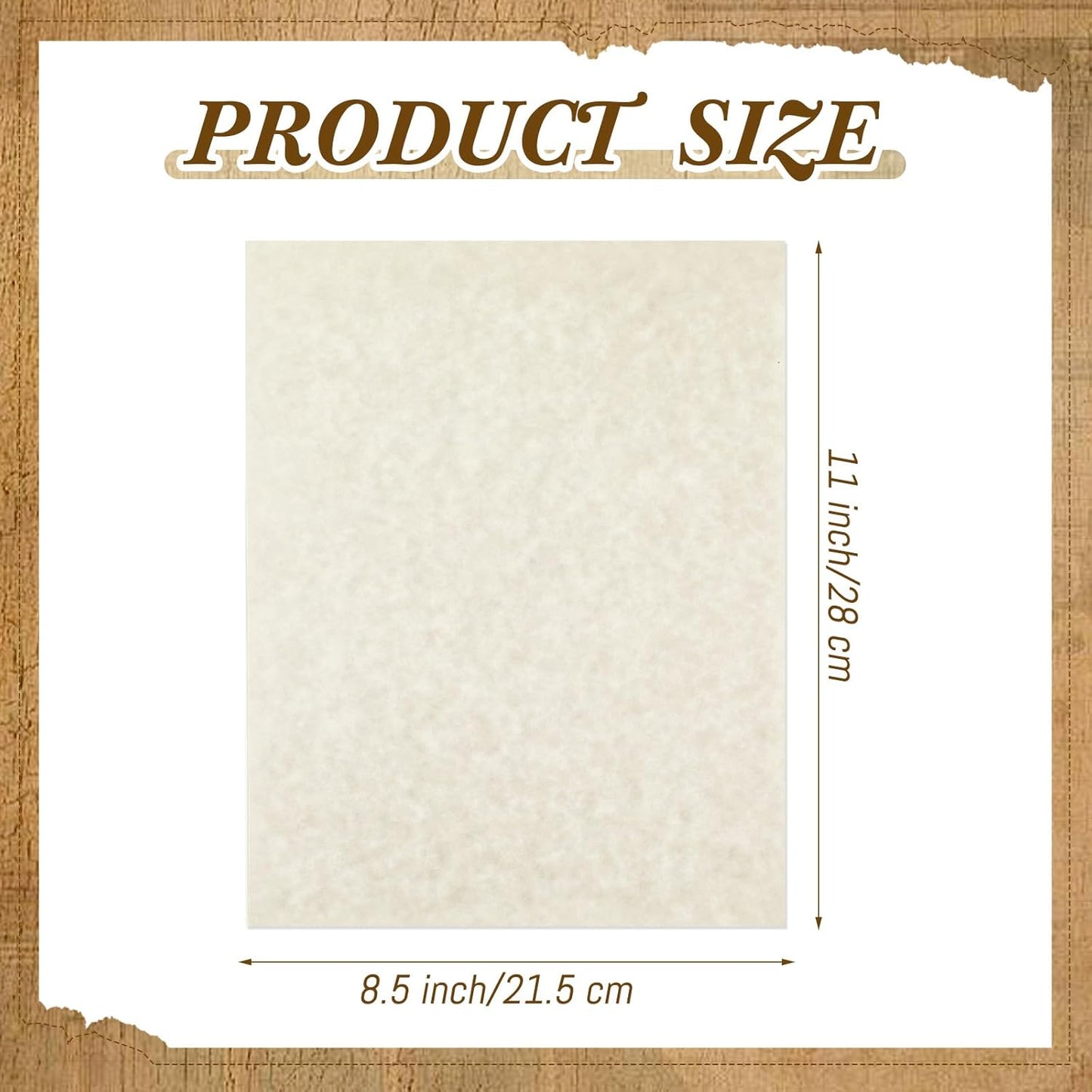 Epakh 200 Sheets Old Age Parchment Paper 8.5 x 11 Inch Standard Letter Vintage Colored Old Parchment Semblance Double Side Printing Paper(Light Gray)