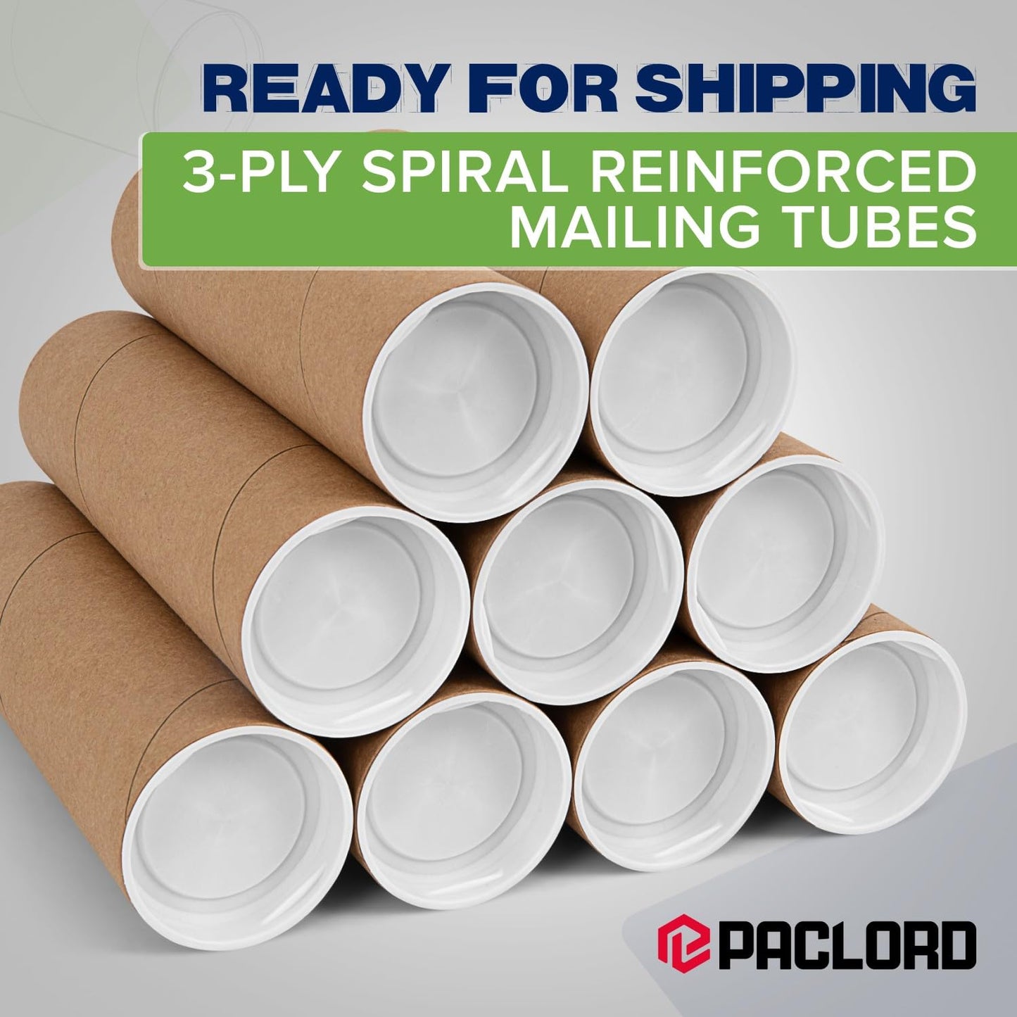 2" x 12" Reinforced Kraft Paper Mailing Tubes, Pack of 4 Tubes with 2 Caps Each – USPS Approved Poster Tube – Made in USA Cardboard Tube for Shipping and Storing Posters, Prints, Artwork, or Documents