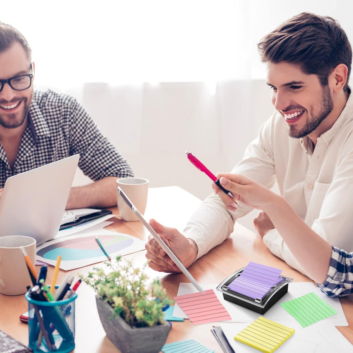 14 Pop up Sticky Note with 2 Pack Pop up Notes Dispenser Black Base Clear Top Sticky Note Holder Memo Pads Blank Adhesive Notes 3x3 Refills for Back to School Office Supplies, Assorted Colors