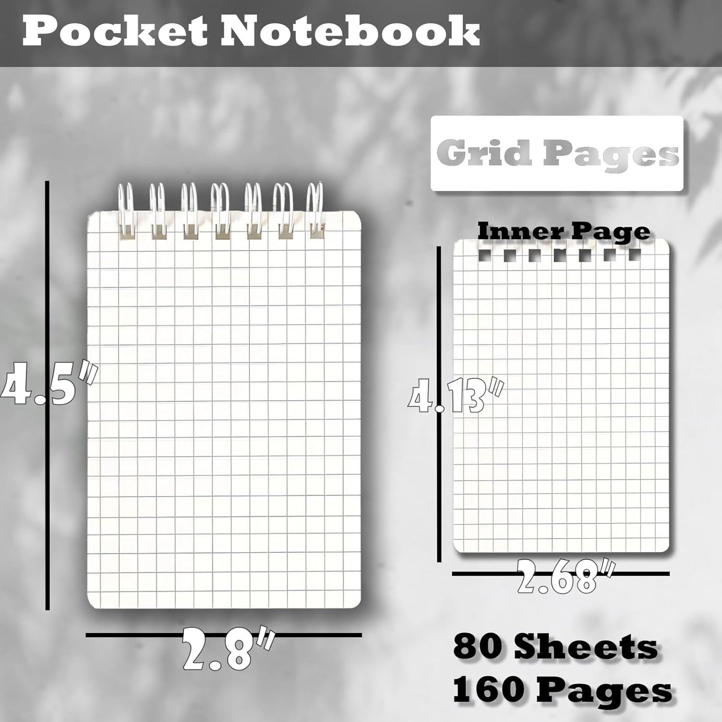 6 Pack Pocket Notebook Small Spiral Notepads Small Notebook Journal, Pocket Notepad with Waterproof Cover, Mini Memo Pads for Home, School, College, Office, Work, Travel