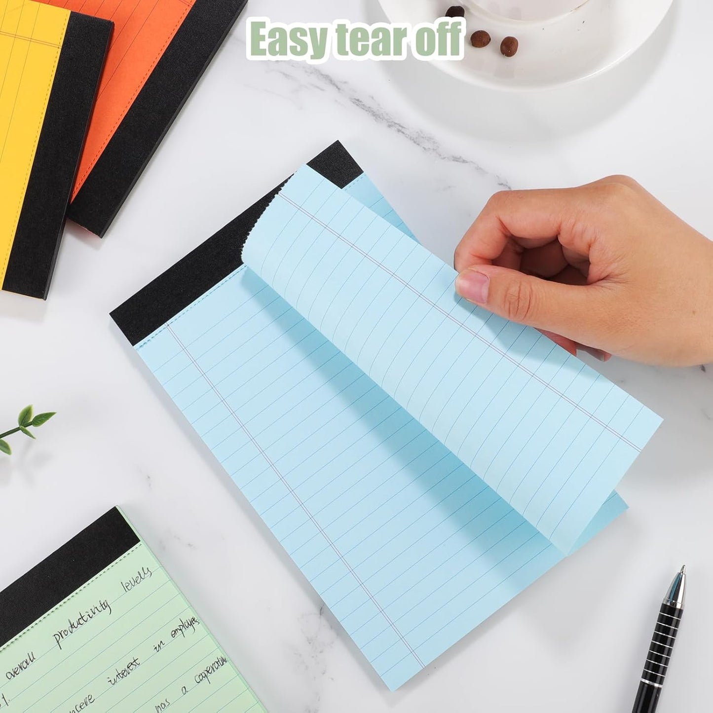 8 Packs Small Note Pads 5x8, Color Legal Pad 5x8 College Ruled Small Legal Pad Perforated Lined Writing Pads for Home, Study, Office, To-Do Lists, 50 Sheet/notepad, Multicolor