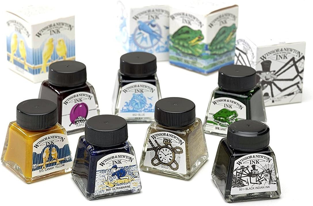Winsor & Newton Drawing Ink, 30ml Bottle, Liquid Indian