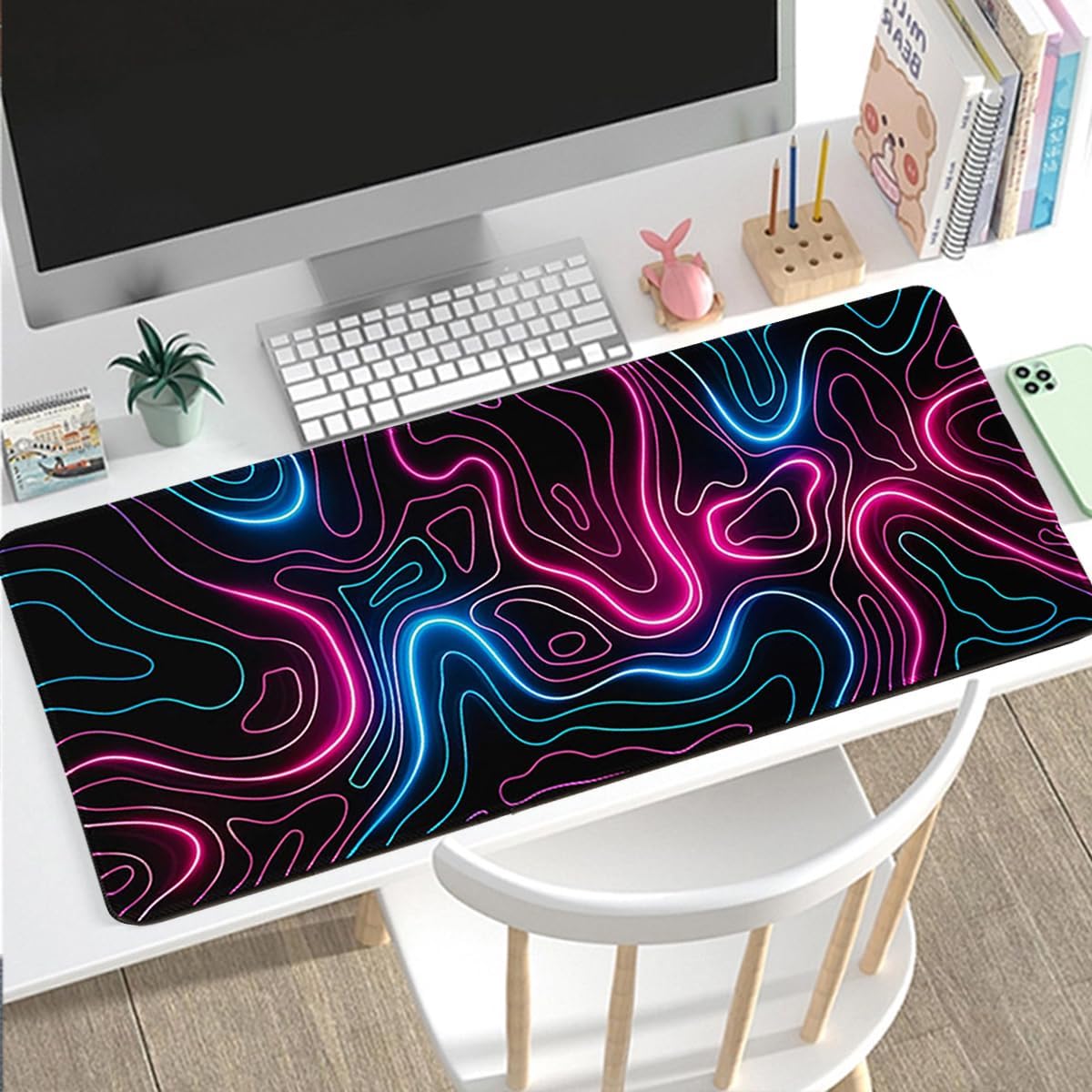 Large Mouse Pad for Desk - 80 x 40 cm Gaming Mouse Pad with Stitched Edges, Anti-Slip Base, Desk Mat Desk Pad for Keyboard and Mouse