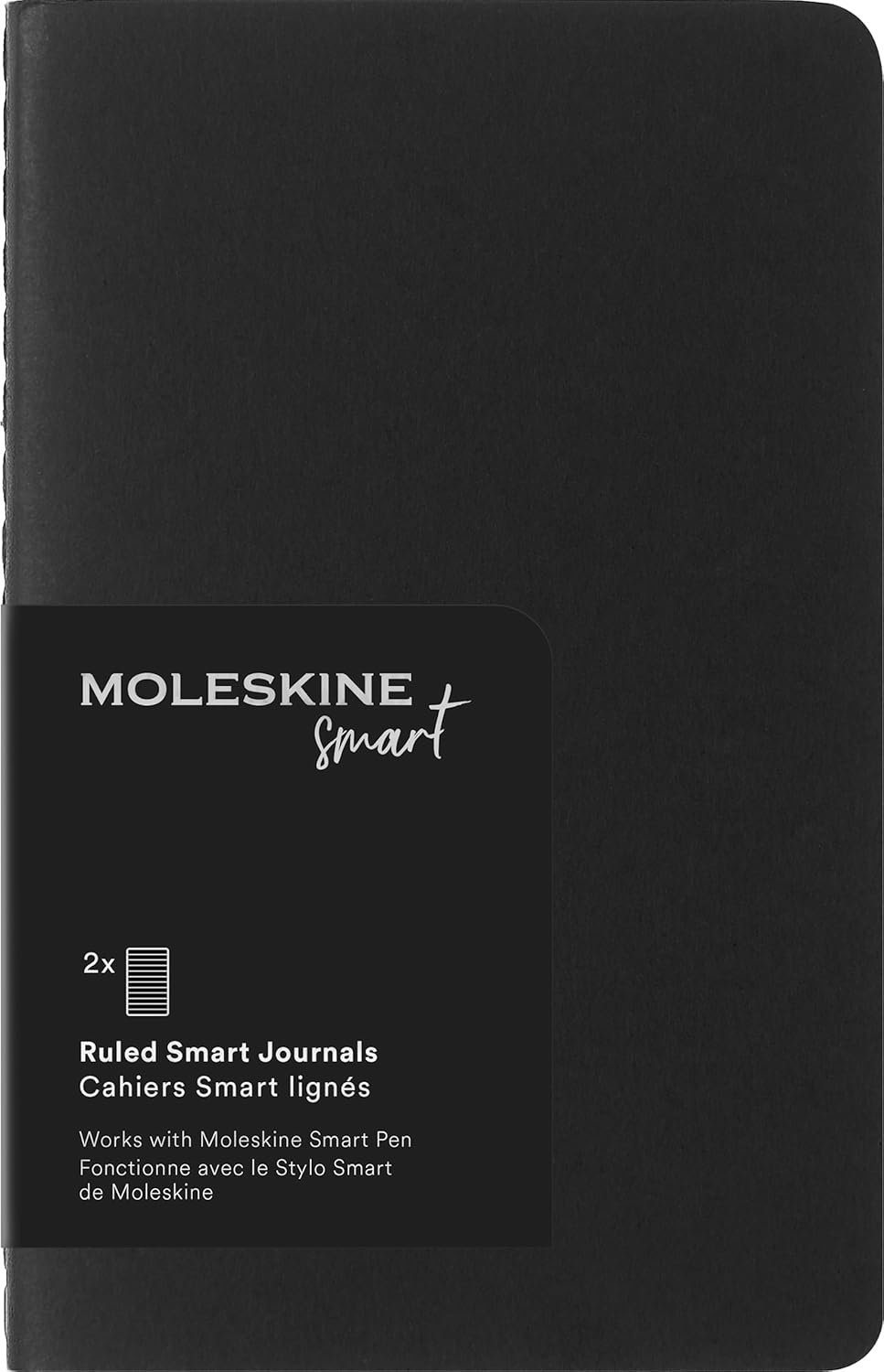 Moleskine Smart Cahier Journal, Soft Cover, Pocket (3.5" x 5.5") Ruled/Lined, Black, 56 Pages - Compatible w/ Moleskine Smart Pen
