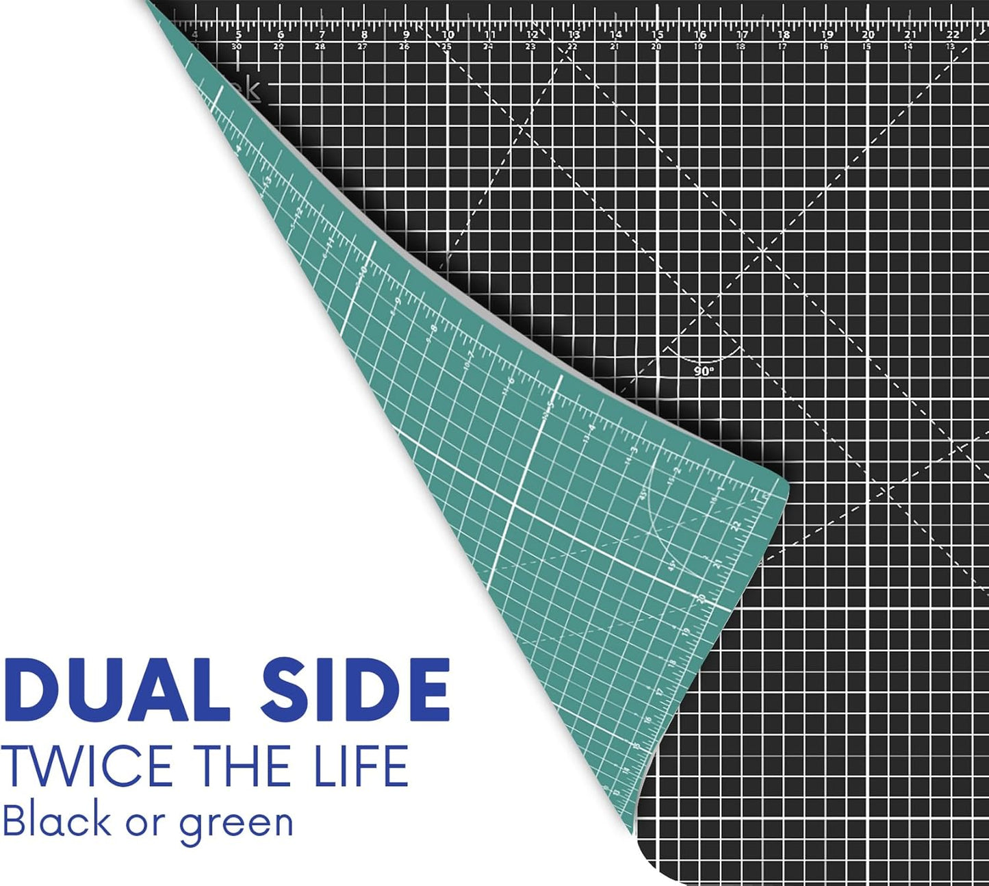 PK00006 Model GBM1218 Series 12" x 18" Professional Cutting Mat; Double-Sided Green/Black; Self-Healing; For Graphic Arts, Hobbies, Crafts, Quilting, and other Cutting Projects