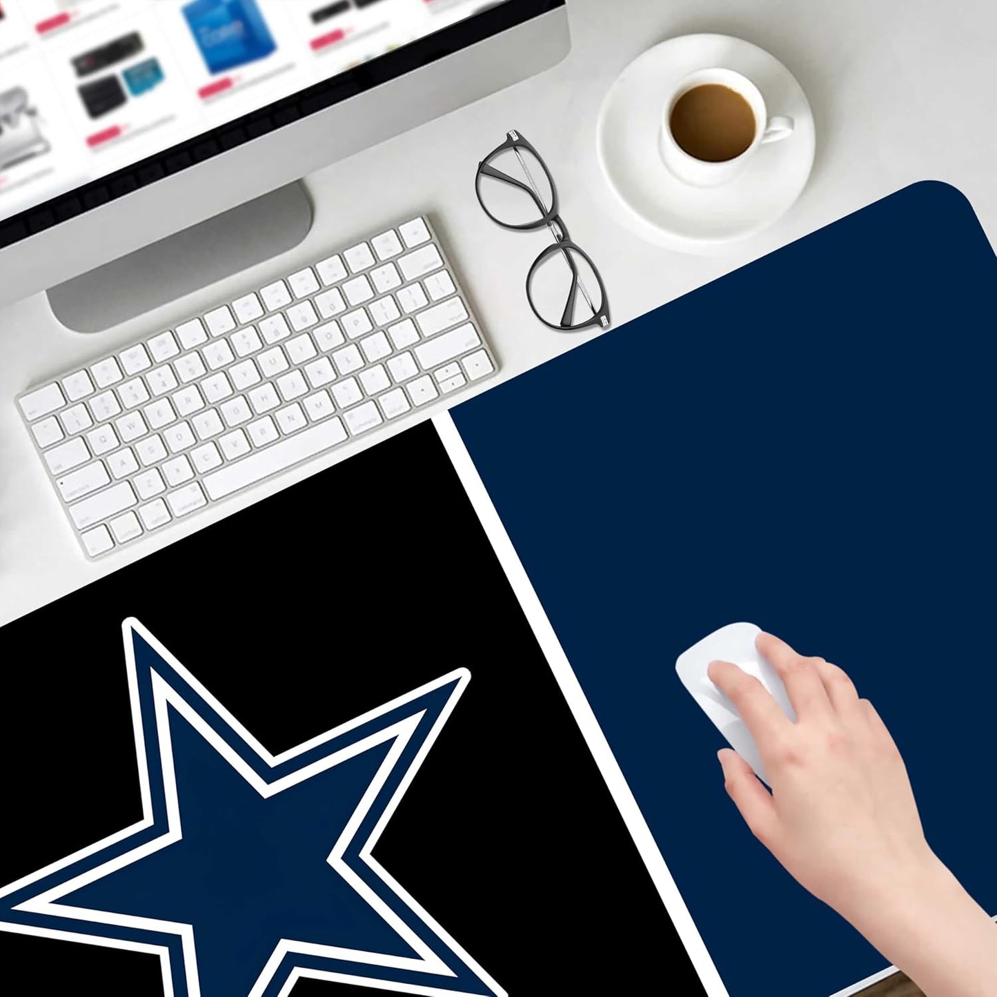 Large Mouse Pad Desk Mat for Home Office, Gaming Mousepad Extended Desk pad - Computer Keyboard Mouse Mat with Non-Slip Base and Stitched Edge Office Desk Organizers and Accessories