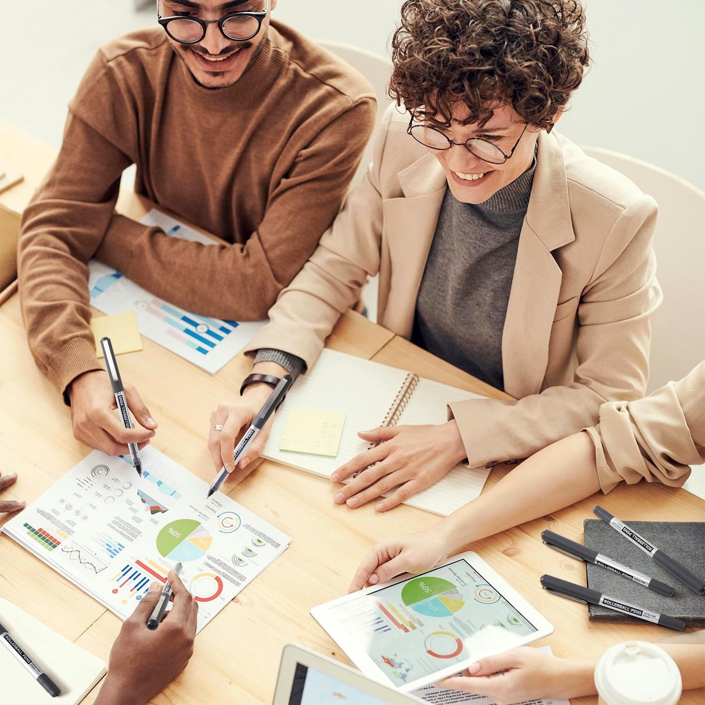 Shuttle Art Rollerball Pens, 10 Pack 0.5mm Extra Fine Point Black Liquid Ink Pens, Quick Drying & Long Lasting Pens Black Ink for Writing, Journaling, Notes Taking, School Office Supplies