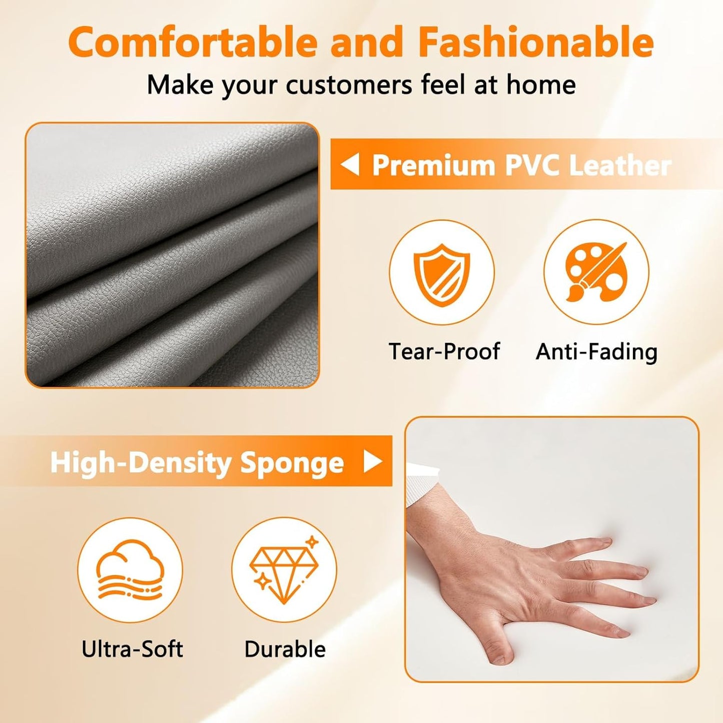 CLATINA Waiting Room Guest Chair with Bonded Leather Padded Arm Rest for Office Reception and Conference Desk(Grey 8 Pack)