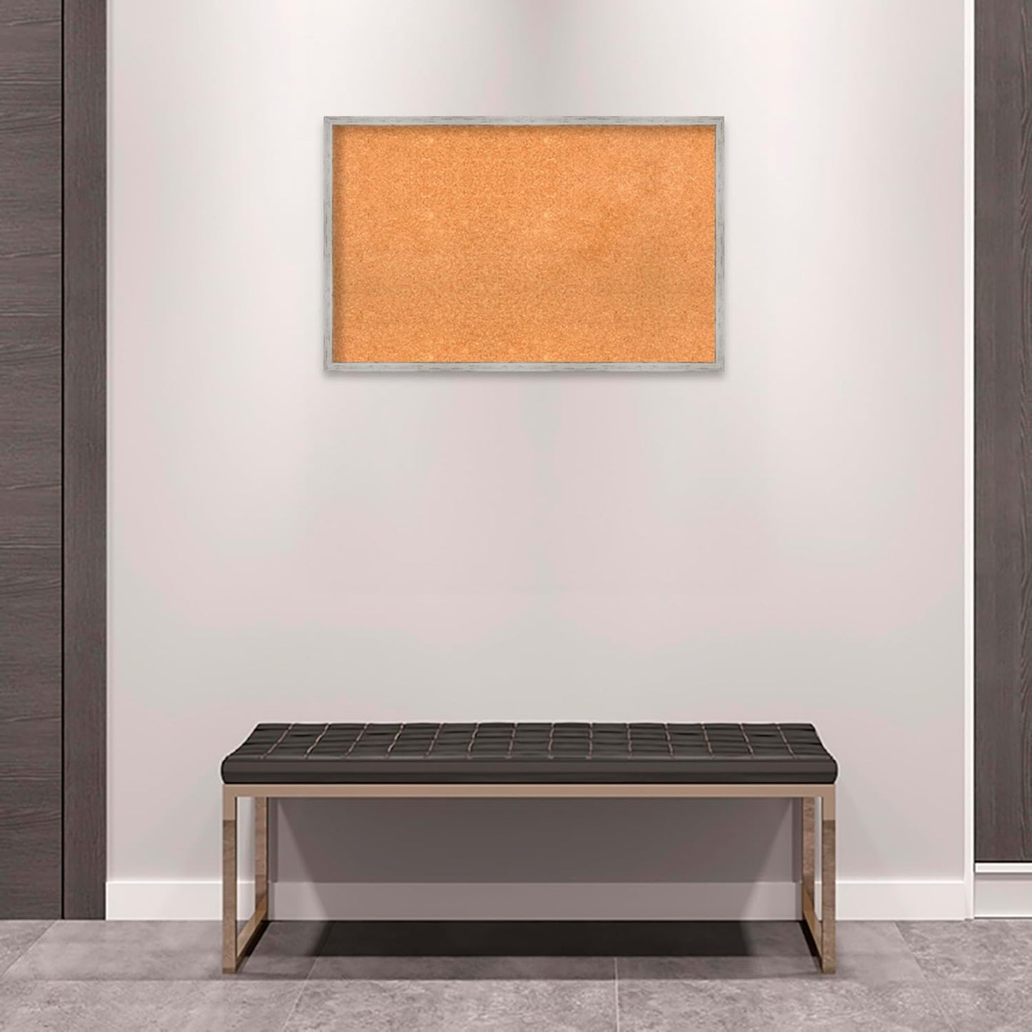 Amanti Art Natural Cork Board for Wall, 21x33 Vision Board with White Frame, Large Corkboard Office Decor for Home Organization, Cottage Corkboard Pinboard to Display Items for Home Organization in