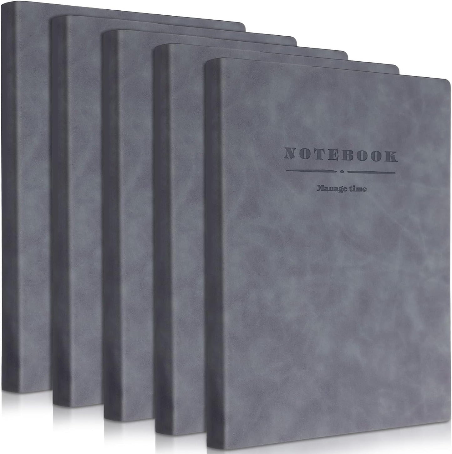 SATINIOR 5 Pack A4 Notebooks Large Journal 360 Pages Leather Softcover Hardcover Notebooks Thick Paper Lined Notepad for Office School Business Note Taking Writing, 8.5'' x 11''(Gray)