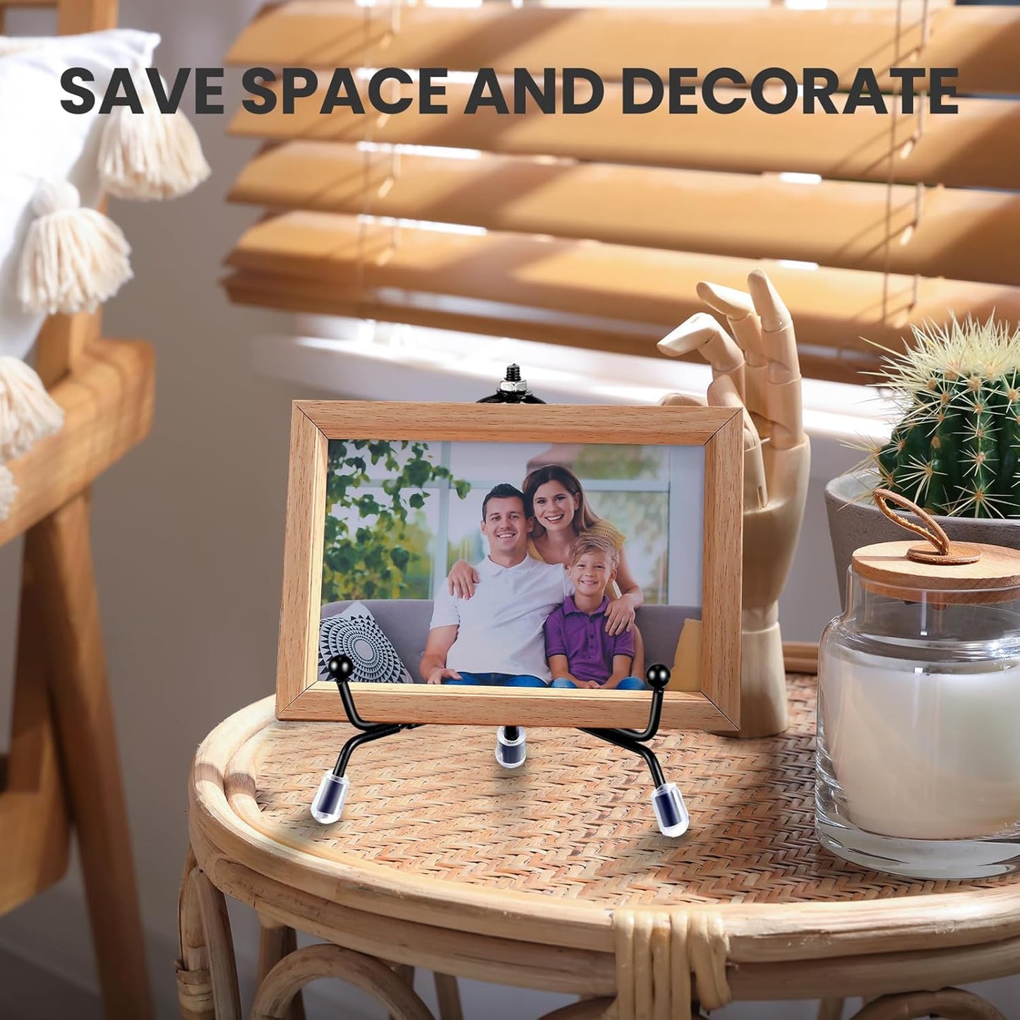 Chumia 18 Pcs Anti Slip Plate Stands for Display, Black Iron Easel Plate Holder Picture Frame Holder Stand for Display Decorative Photo Tabletop Artwork(6 Inch)