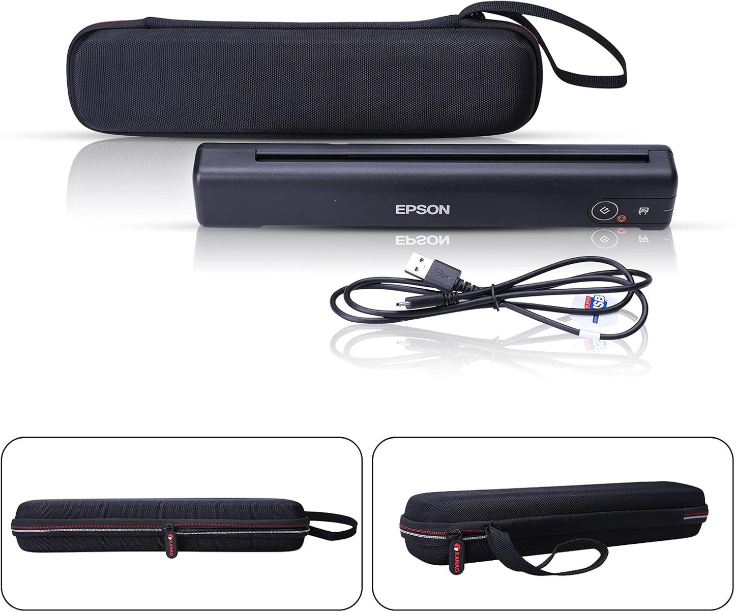 XANAD Hard Case for Epson Workforce ES-50 / ES-55R / ES-60W / ES-65WR / DS-30 / DS-70 / DS-80W Document Scanner (Case Only)