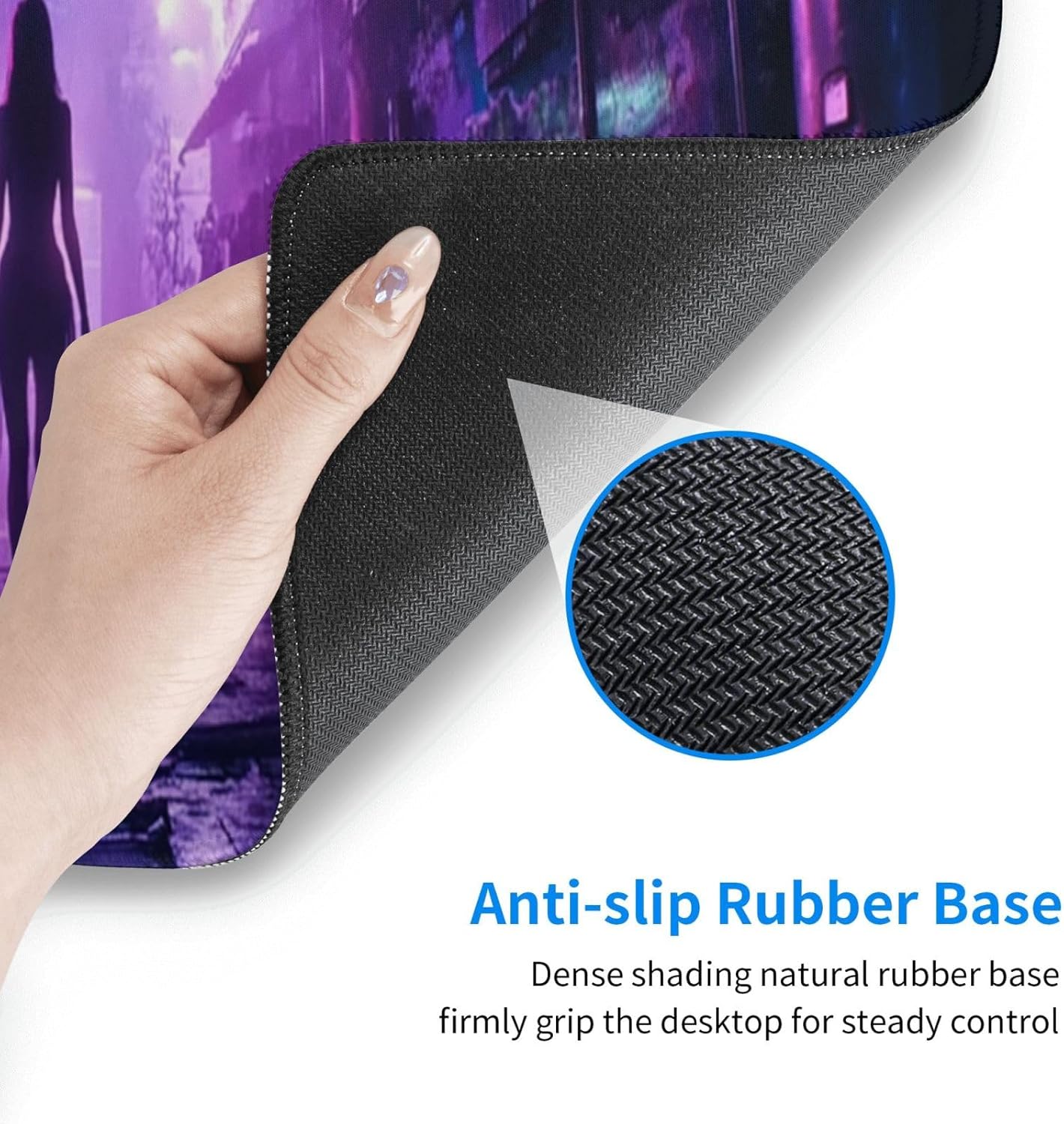 Punk Mouse Pad 31.5 X 11.8 Inch Big Desk Rubber Base Stitched Edges Keyboard Pad XXL Mouse Mat for Home Game and Office