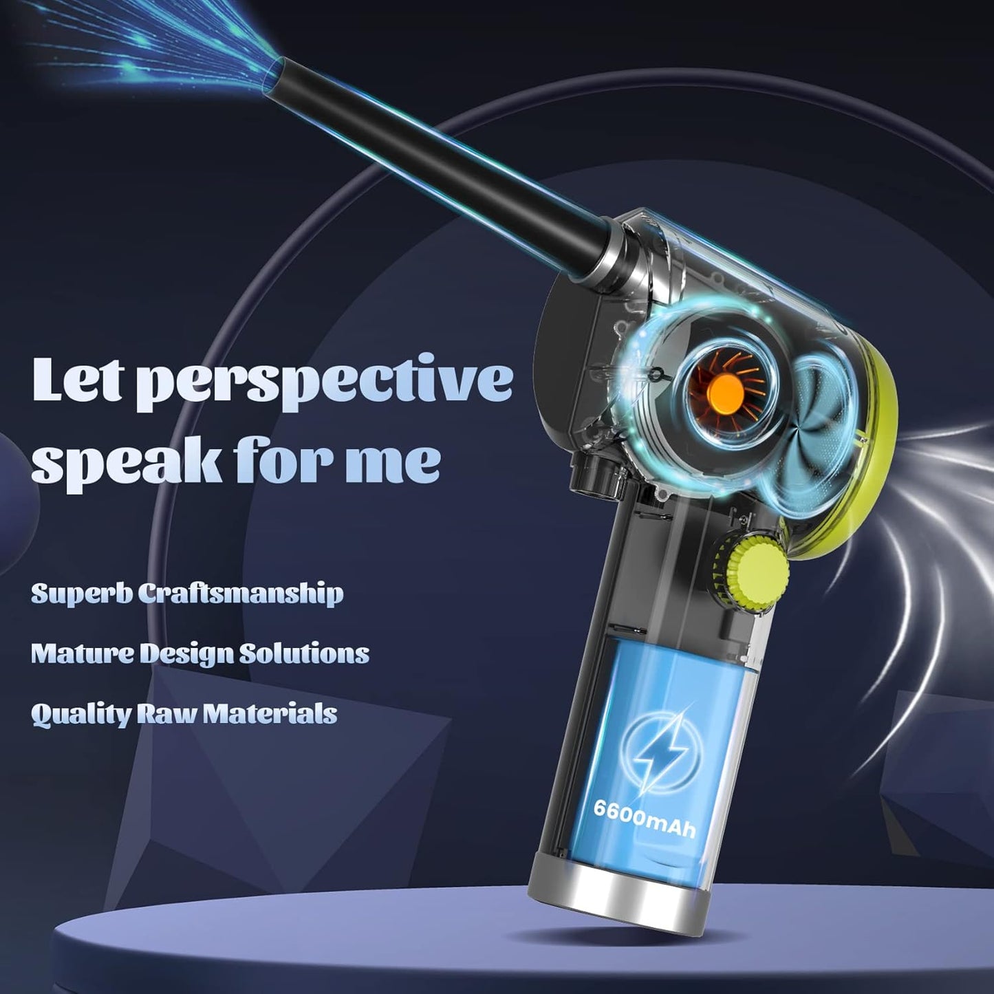 Compressed air Duster Electric, Computer air Blower Gun, air Blower for Computer Keyboard, Cordless air Duster, for Cleaning Camera Toys Greenery Computer Keyboard, etc（Brushless Motor）