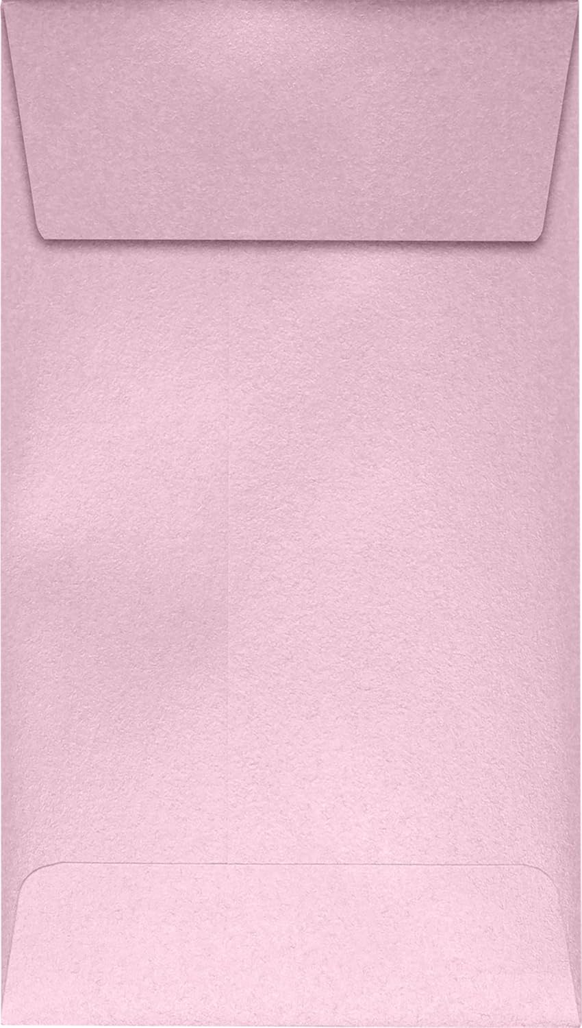 LUXPaper #5 1/2 Coin Envelopes | Peel & Press | 3 1/8" x 5 1/2" | Rose Quartz Metallic | 81lb. Text | 1,000 Qty