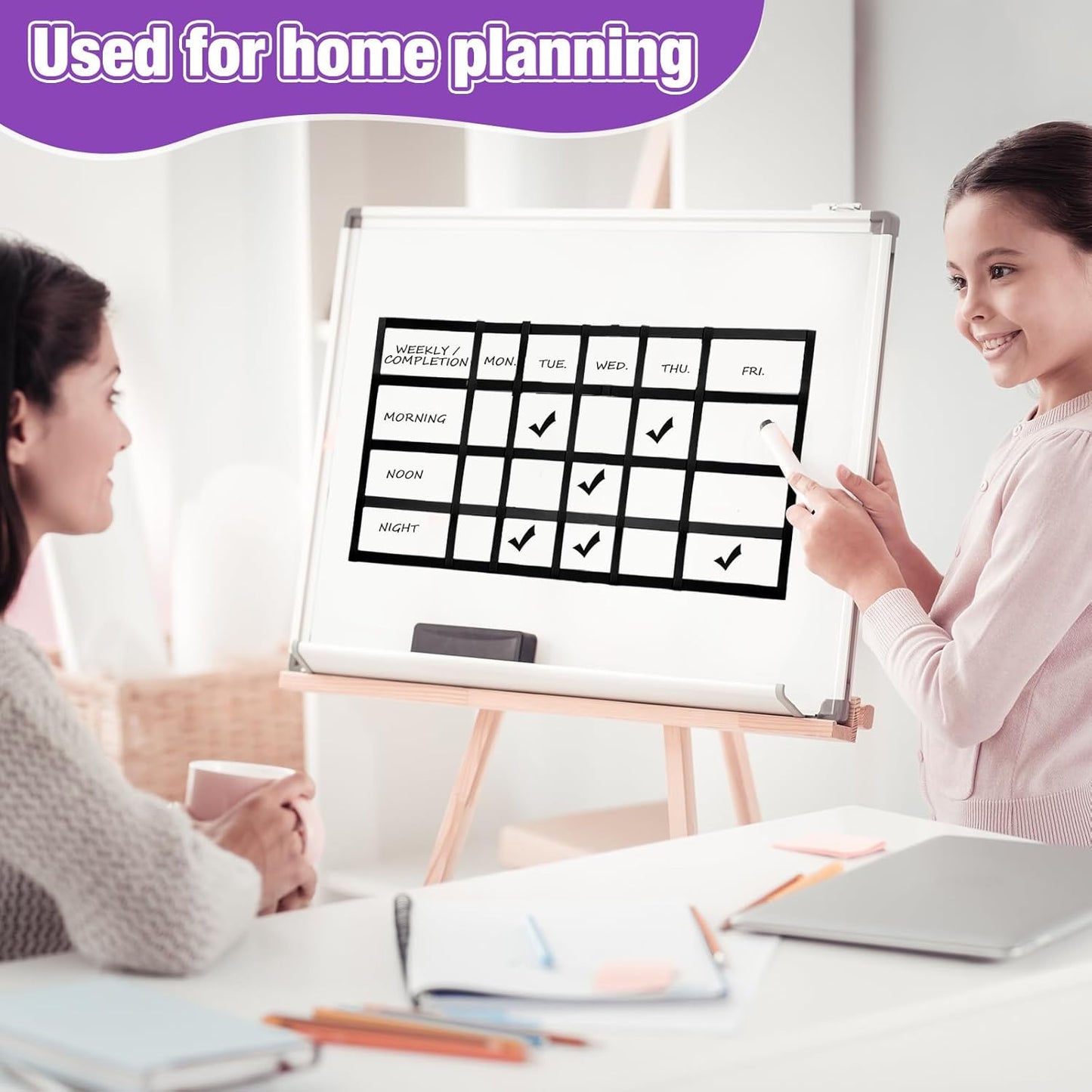 6 Rolls Magnetic Tape Roll Thin Strips, 33 ft Magnetic Whiteboard Graphic Decorative Tape Marking Line Magnet Board Dividers for Classroom Office Art Accessories(Black,0.39 Inch)