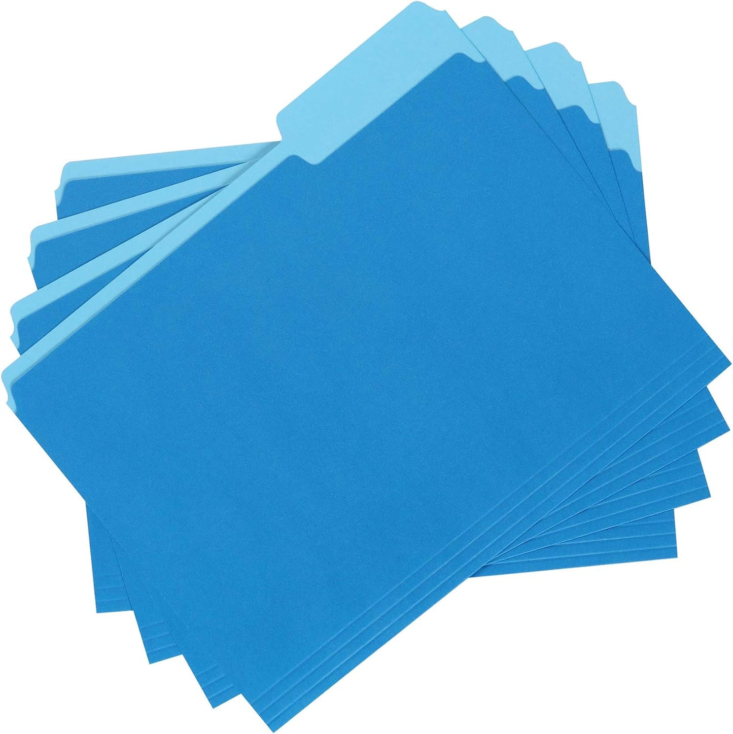 Amazon Basics File Folders, Letter Size, 1/3 Cut Tab, Sturdy with Tabs for Organizing and Filing, Blue, 36-Pack