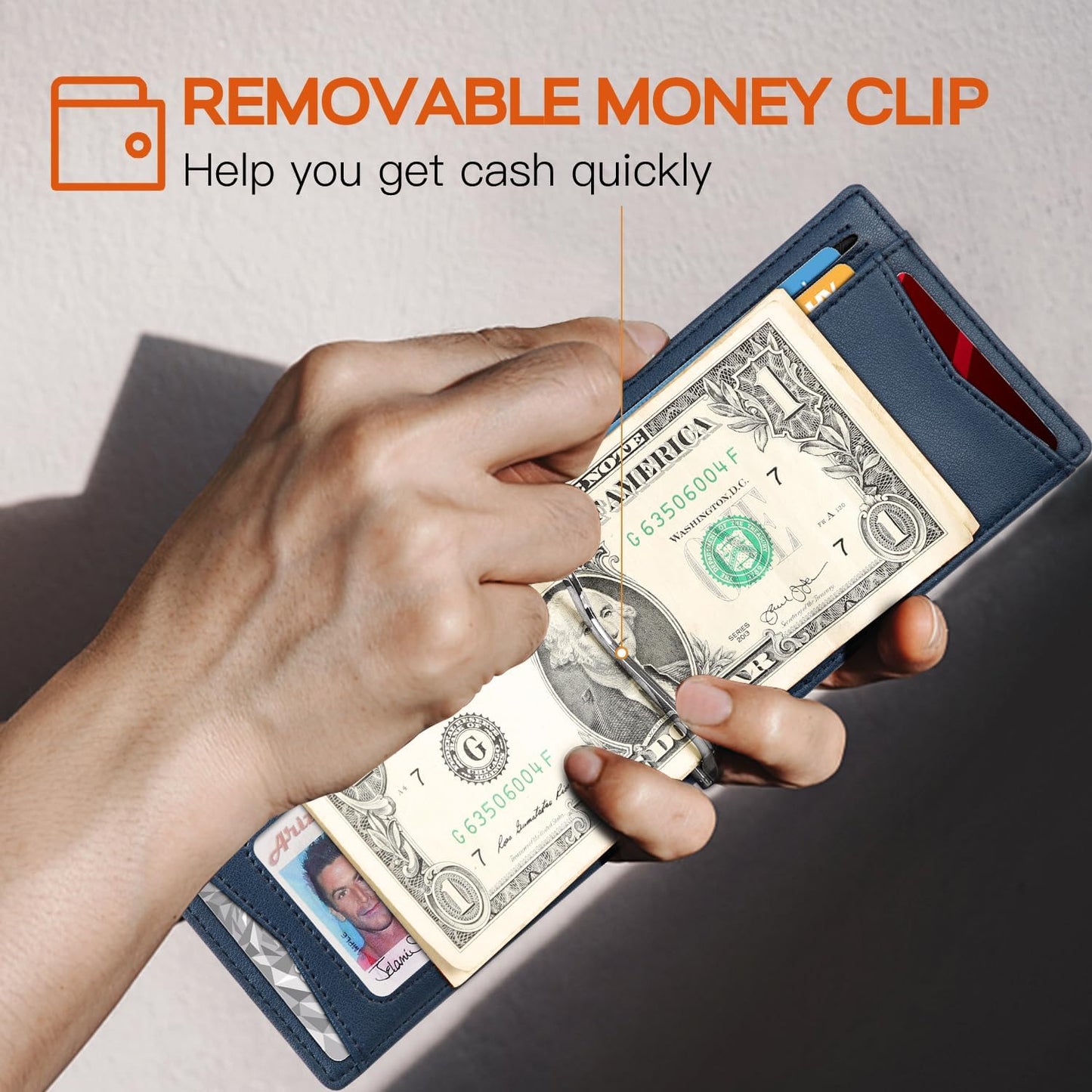 Slim Money Clip Wallets for Men RFID Blocking 11 Card Holder Minimalist Small Thin Carbon Leather Bifold Mens Front Pocket Wallet Gift Box