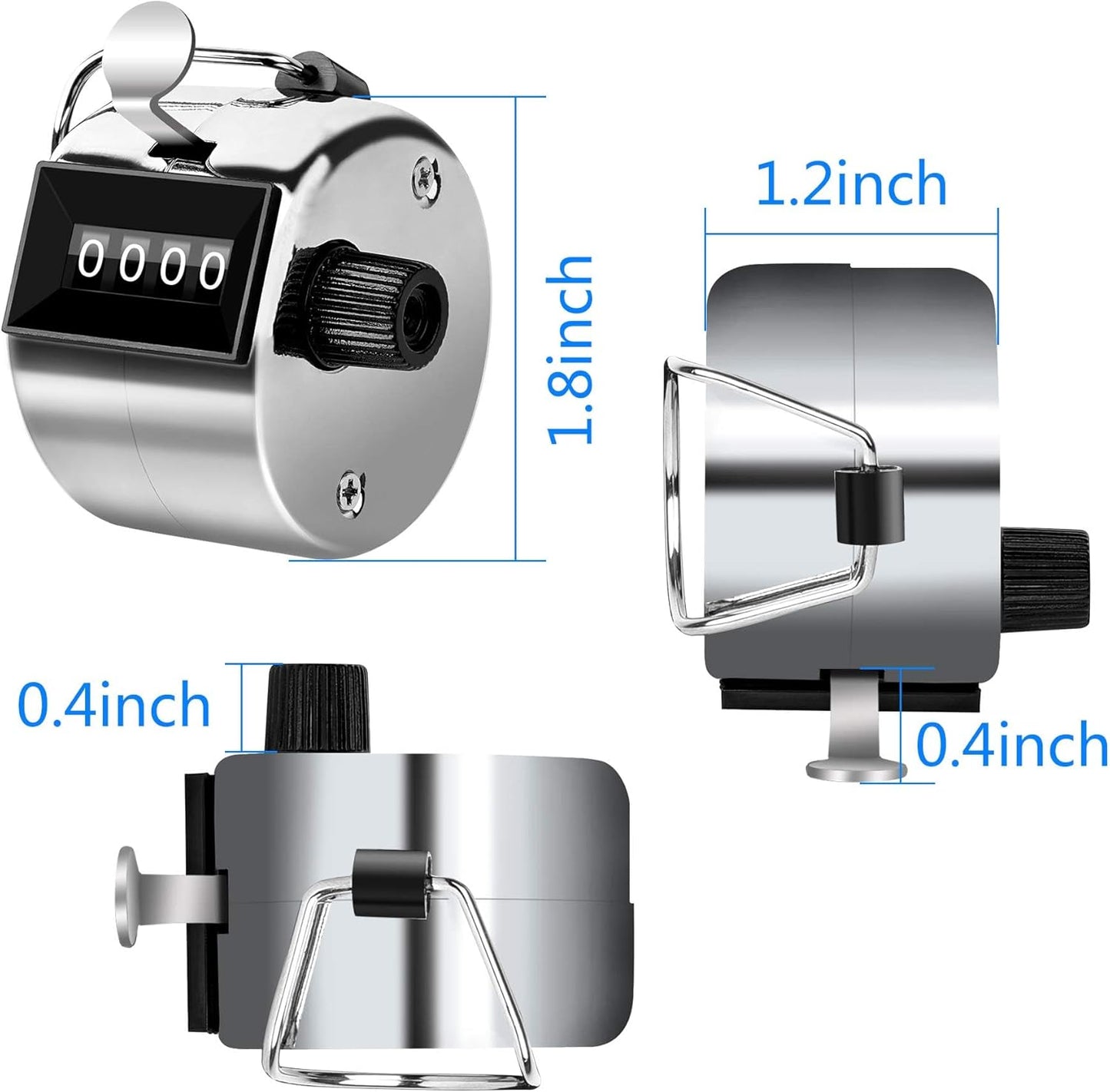 FEBSNOW Handheld Tally Counter Clicker 4 Digital Number Click Counter for School Event Golf Sports Office Stadium
