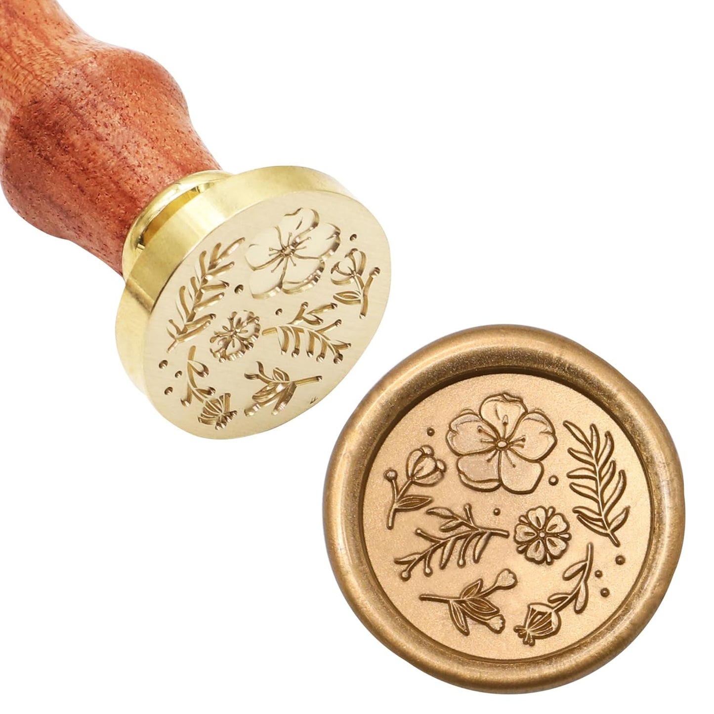 SWANGSA Floral Wax Seal Stamp Kit with 200pcs Sealing Wax Beads, Great for Embellishment of Invitations, Wine Packages, Gift Ideas