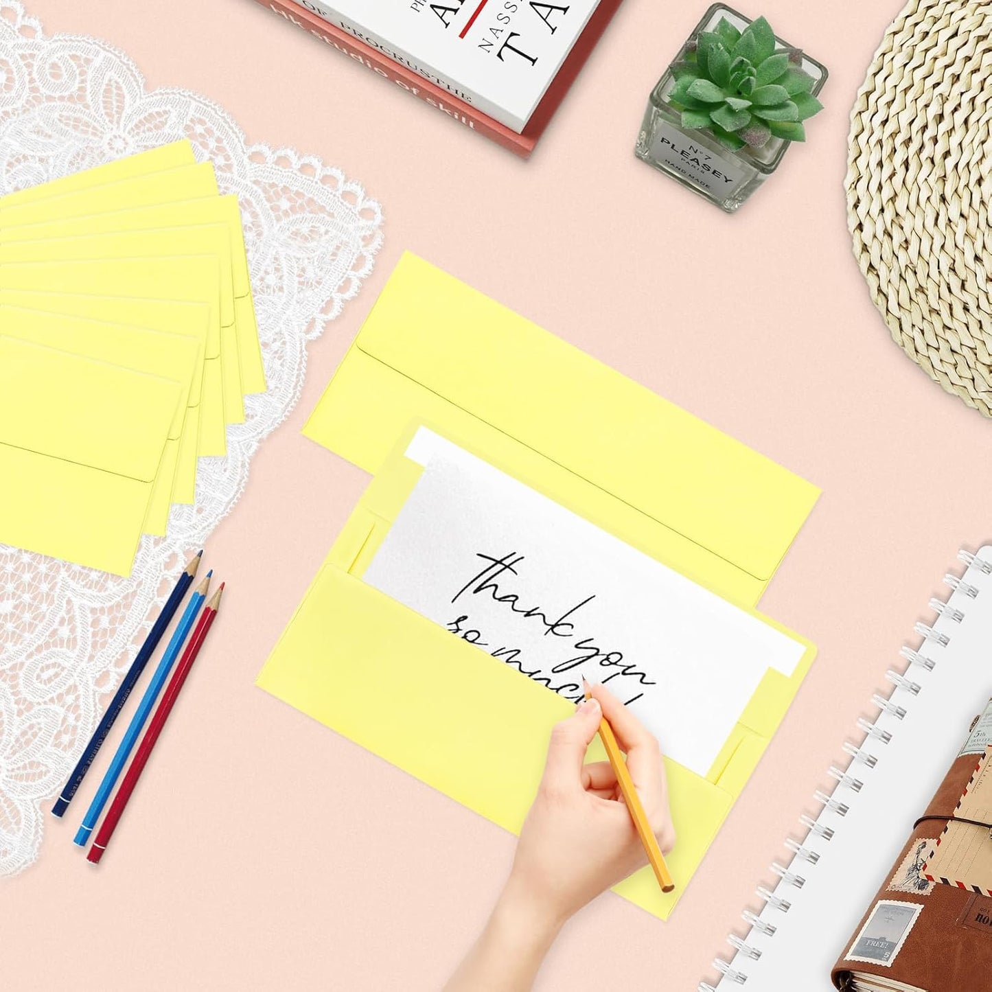 200 Pack #10 Business Envelopes, Light Yellow Standard Envelopes Self Seal, Letter Size Mailing Envelopes for Checks Letters Invoices Christmas Birthday Graduation Wedding, 4 1/8 x 9 1/2 Inch