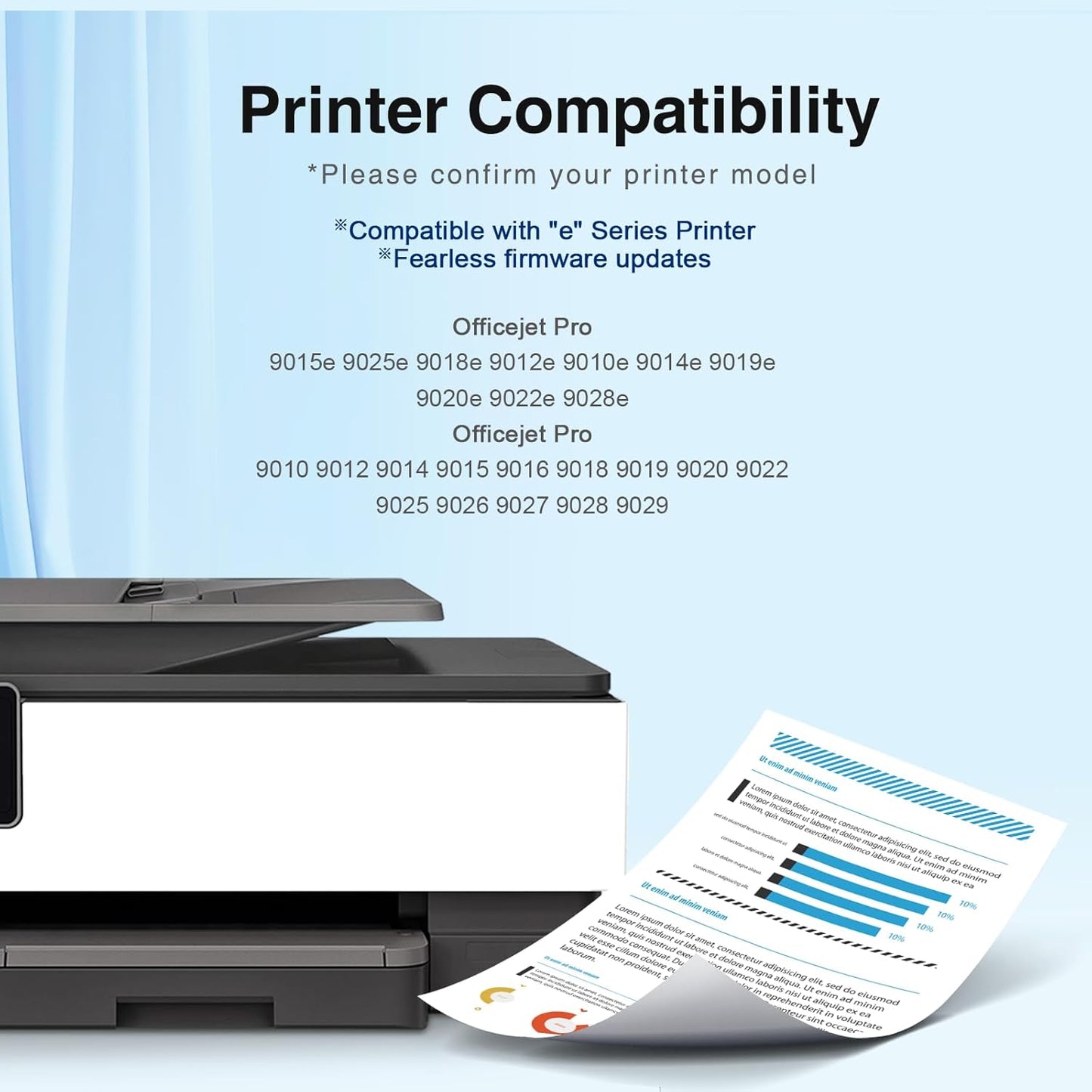 962XL Ink Cartridges for HP 962XL Ink Cartridges Combo Pack Work for HP Officejet Pro 9015e 9025e 9018e 9025e 9010 9015 9025 9020 Printer for HP 962 XL (4 Pack)