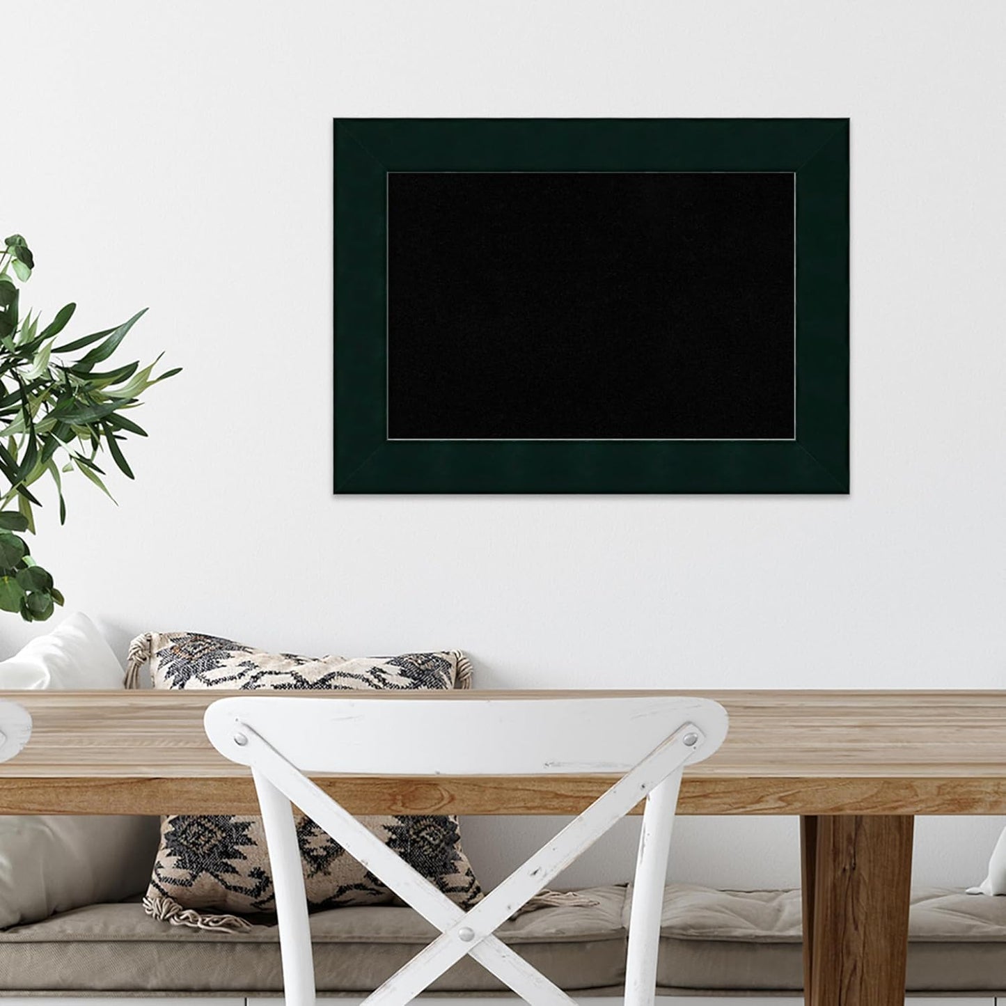 Amanti Art Black Cork Board for Wall, 16x22 Vision Board with Black Wood Frame, Small Corkboard Office Decor for Home Organization, Modern Corkboard Pinboard to Display Items for Home Organization in