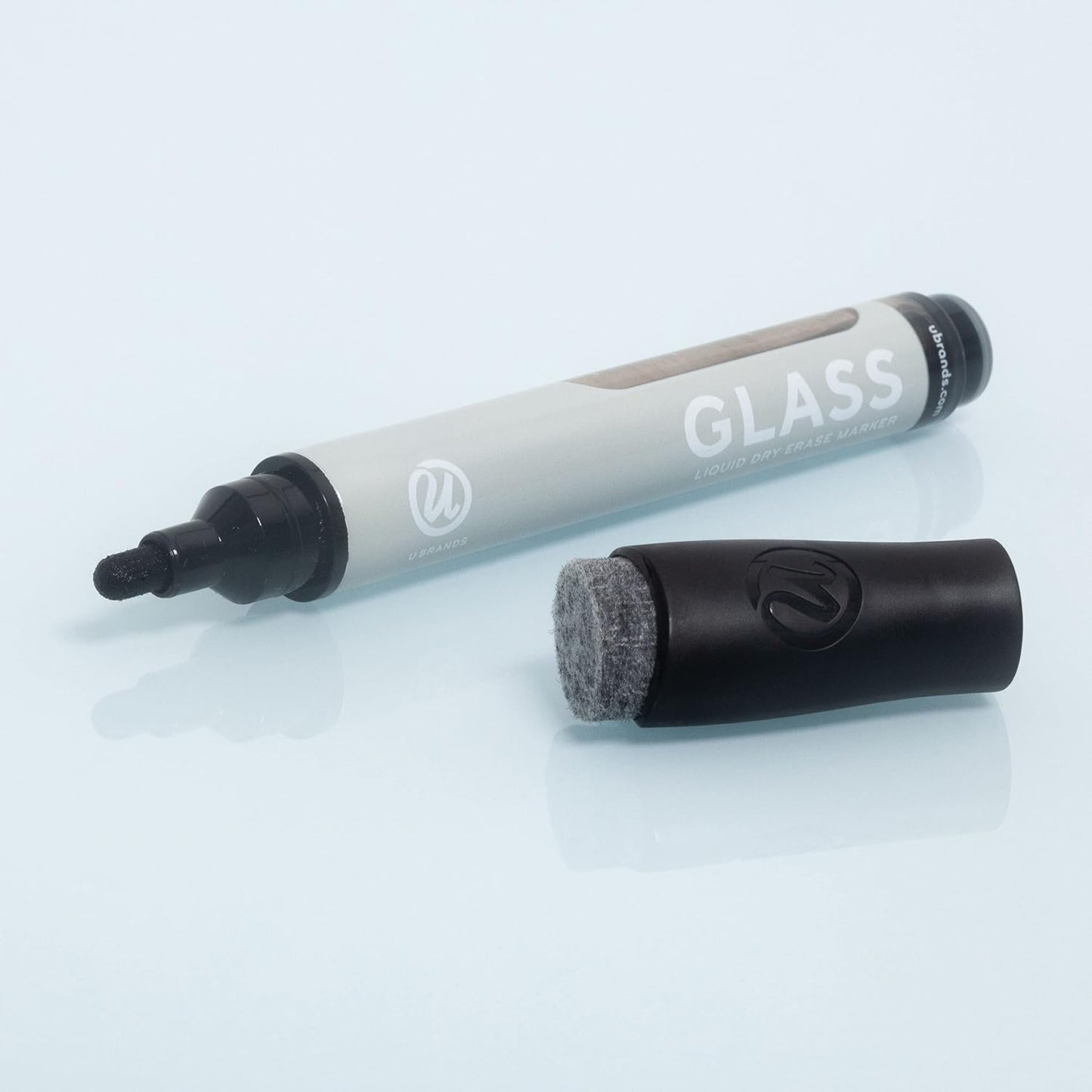 U Brands Magnetic Glass Dry Erase Board with Silver Grommets, Office Supplies, 24” x 18" Inches, Includes Dry Erase Marker