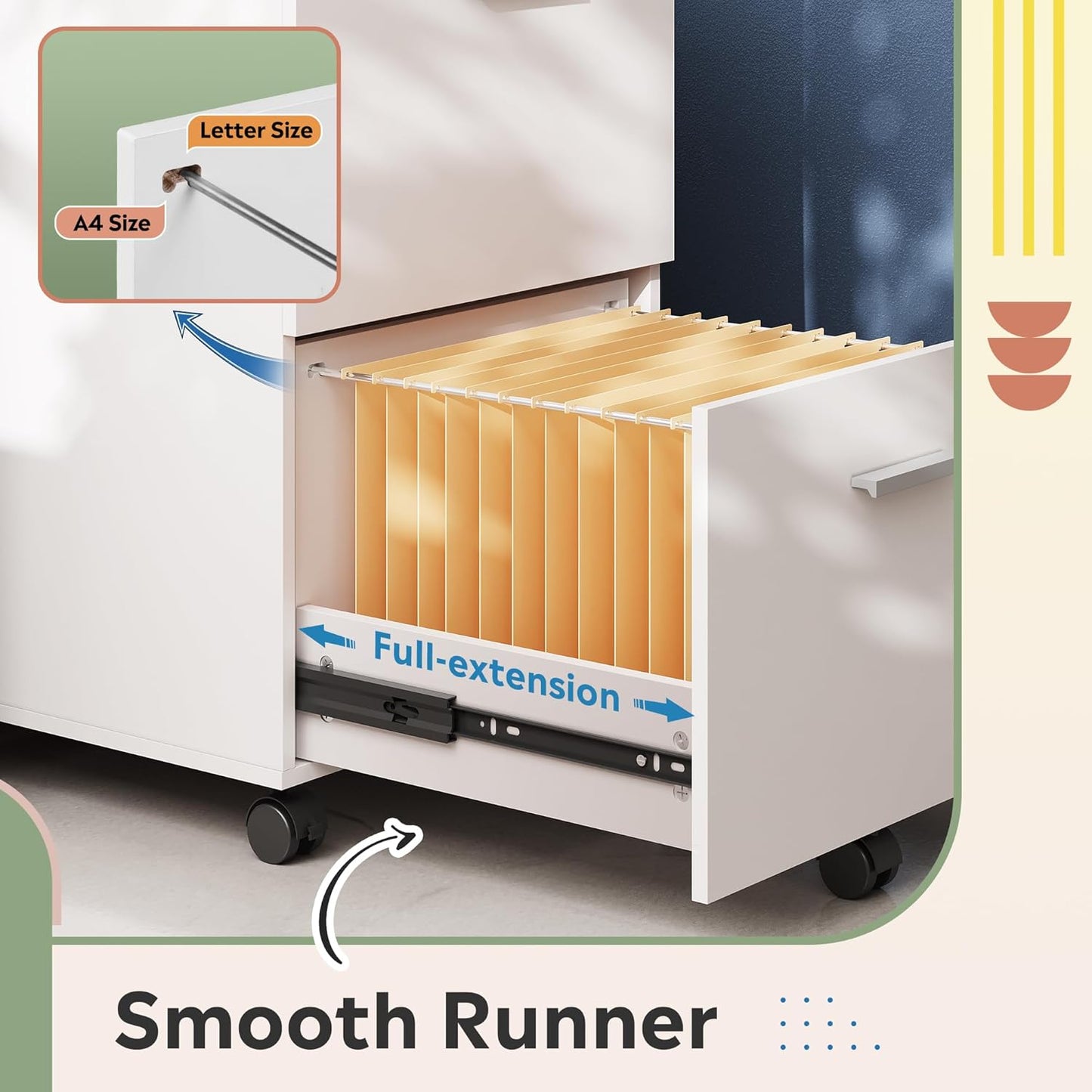 DEVAISE Wood Vertical File Cabinet