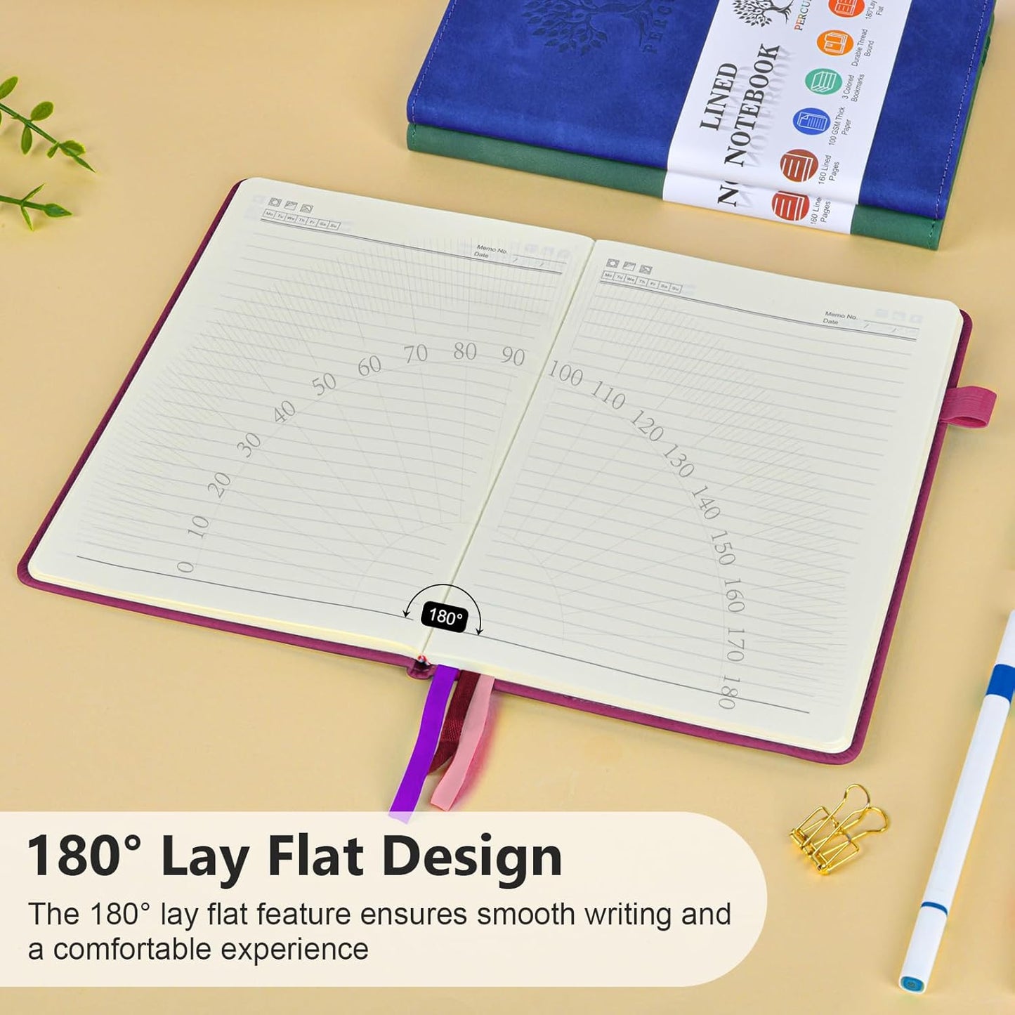 PERCUN Lined Journal Notebook for Men & Women, 160 Pages College Ruled Journal for Writing, A5 Hardcover Leather Notebooks for Work, School, Business, Travel, Daily Diary 5.9" x 8.5" - Burgundy