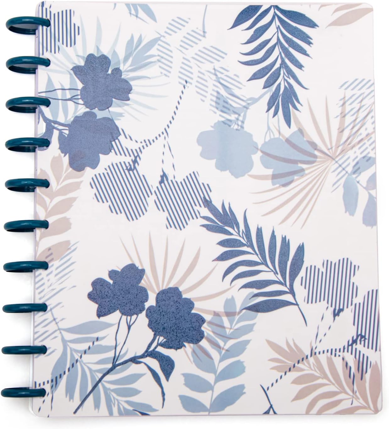 Talia Discbound Notebooks, Planner, Customizable, (Palms w/Deep Lake Blue Discs, Midsize 14241 (7.5in x 9.75in))