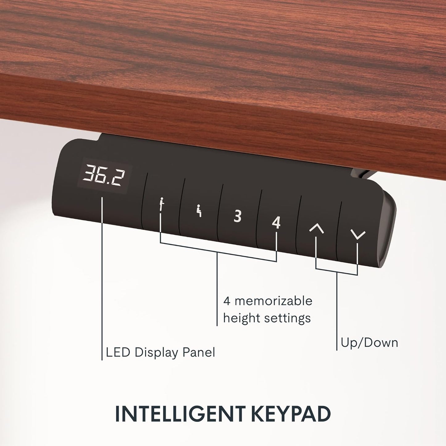 FLEXISPOT E6 Essential 3 Stages Dual Motor Electric Standing Desk 55x28 Inch Whole-Piece Board Height Adjustable Electric Sit Stand Desk(White Frame + Mahogany Desktop, 2 Packages)